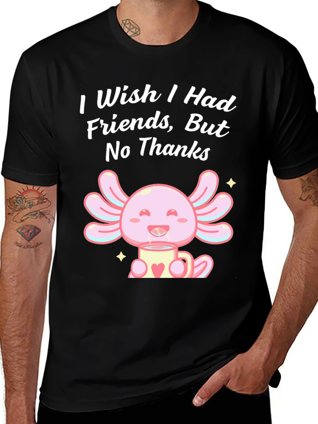 Axolotl No Friends T-Shirt Cute Graphic Tee