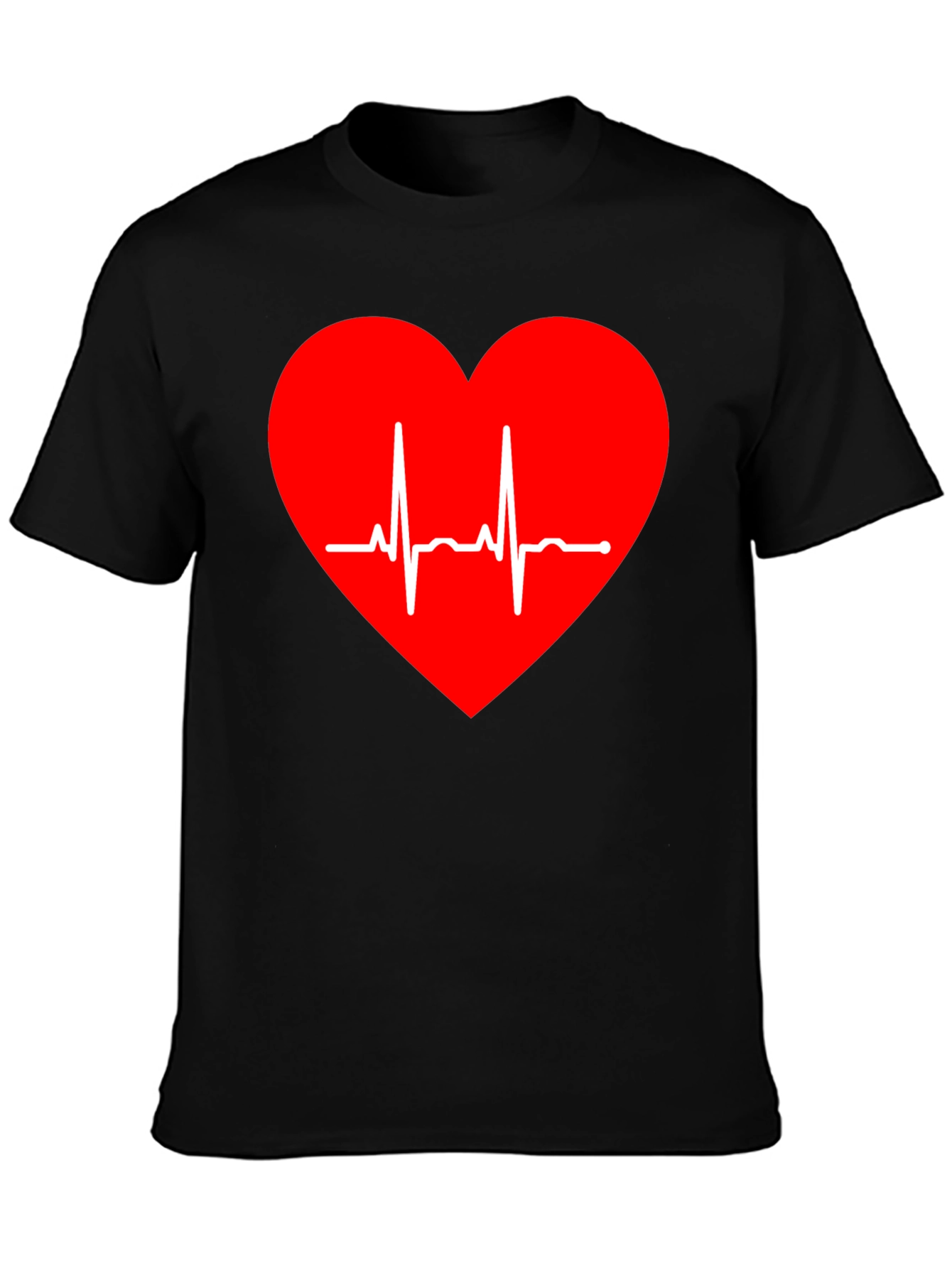 Heartbeat Heart T-Shirt - Stylish Black Tee