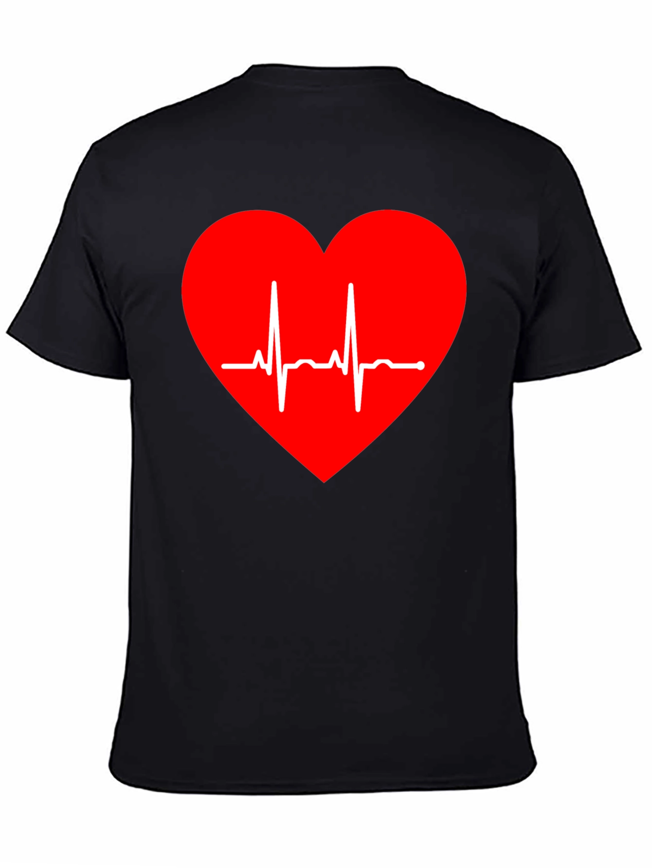 Heartbeat Heart T-Shirt - Stylish Black Tee