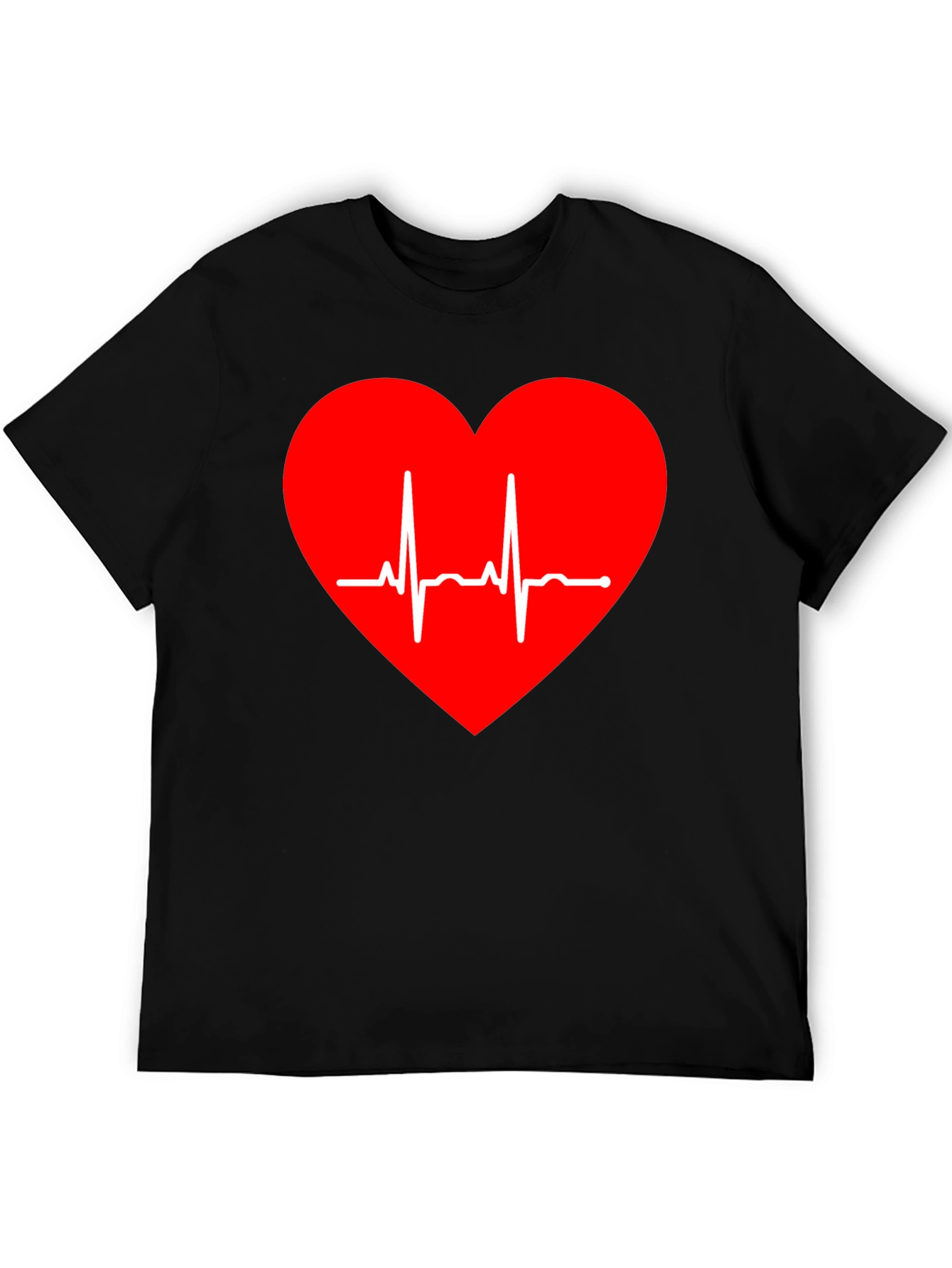 Heartbeat Heart T-Shirt - Stylish Black Tee