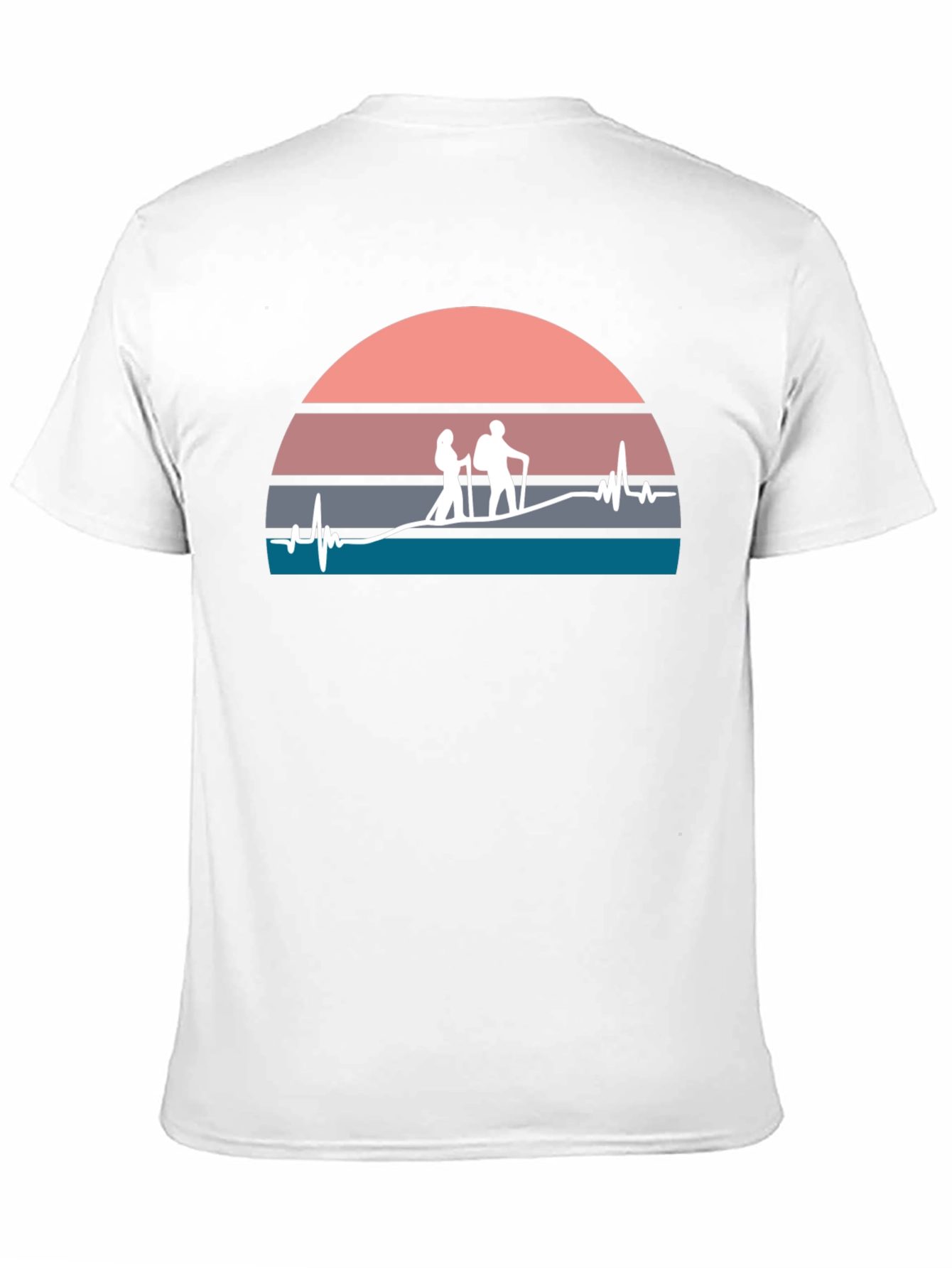 Hiking Heartbeat Graphic T-Shirt - Black