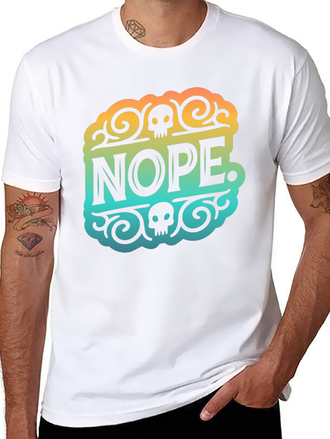 Nope Skull Graphic T-Shirt - Mens Black Tee