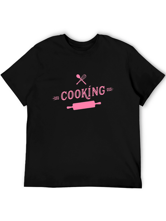 Cooking Themed T-Shirt - Pink Design on Black Tee