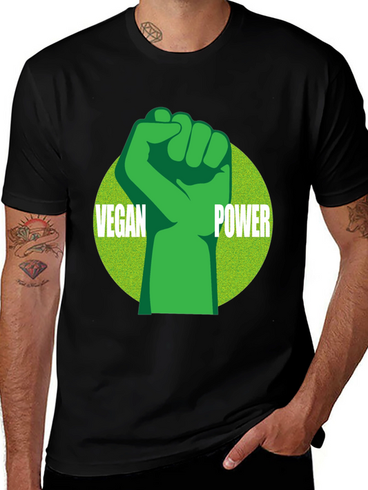 Vegan Power T-Shirt - Green Fist Graphic Tee