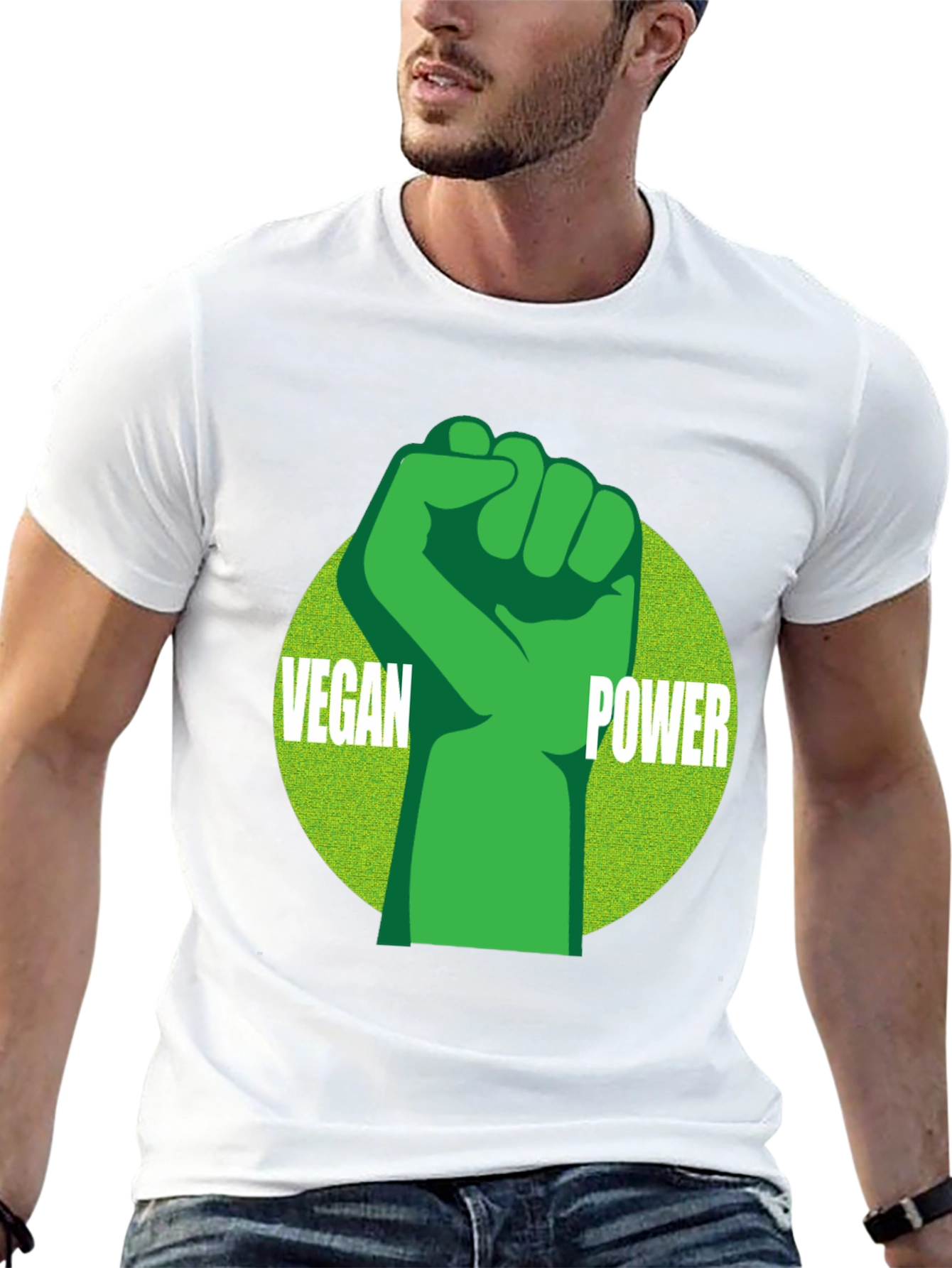 Vegan Power T-Shirt - Green Fist Graphic Tee