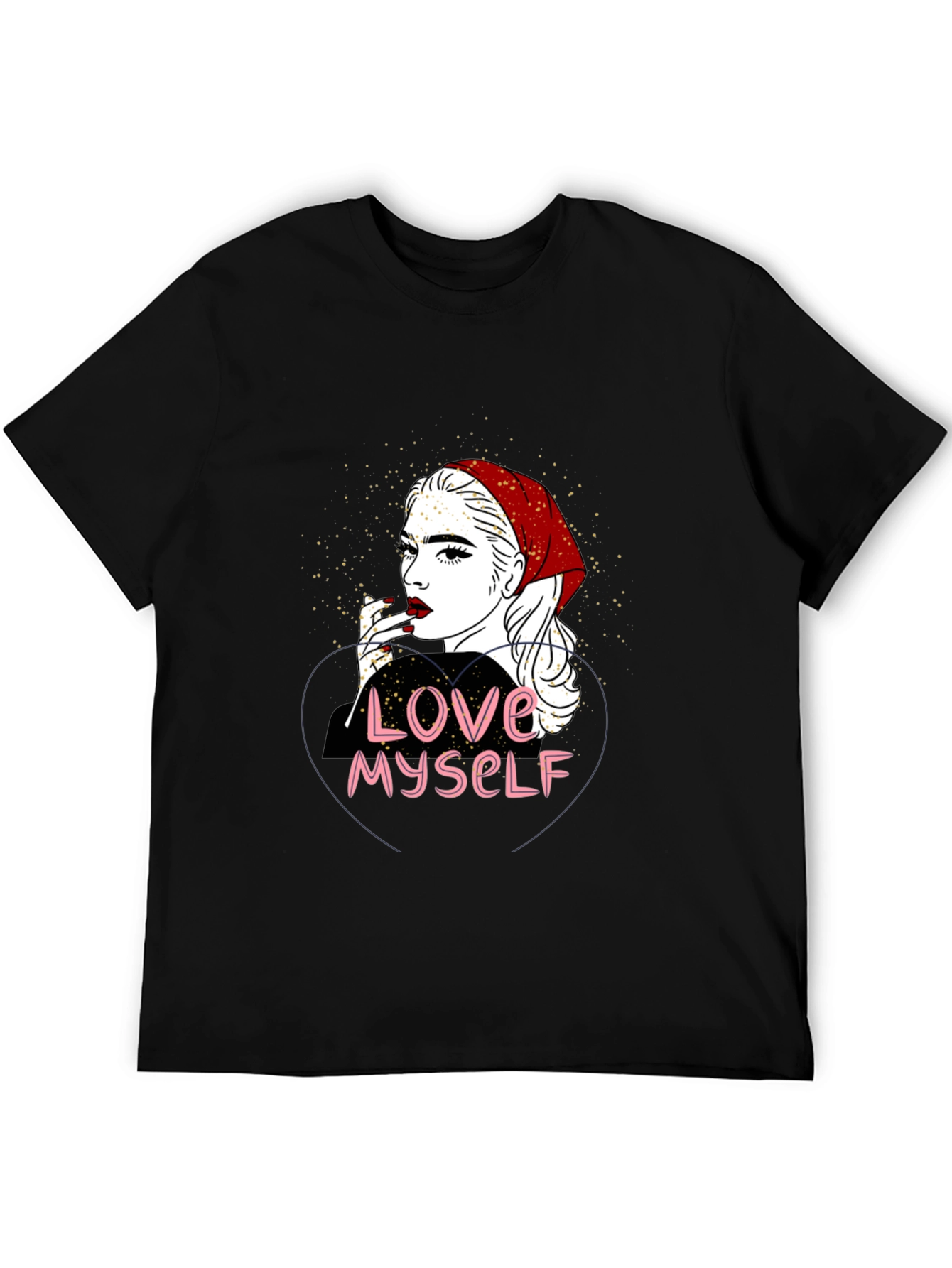 Love Myself Graphic Tee - Black Cotton T-Shirt