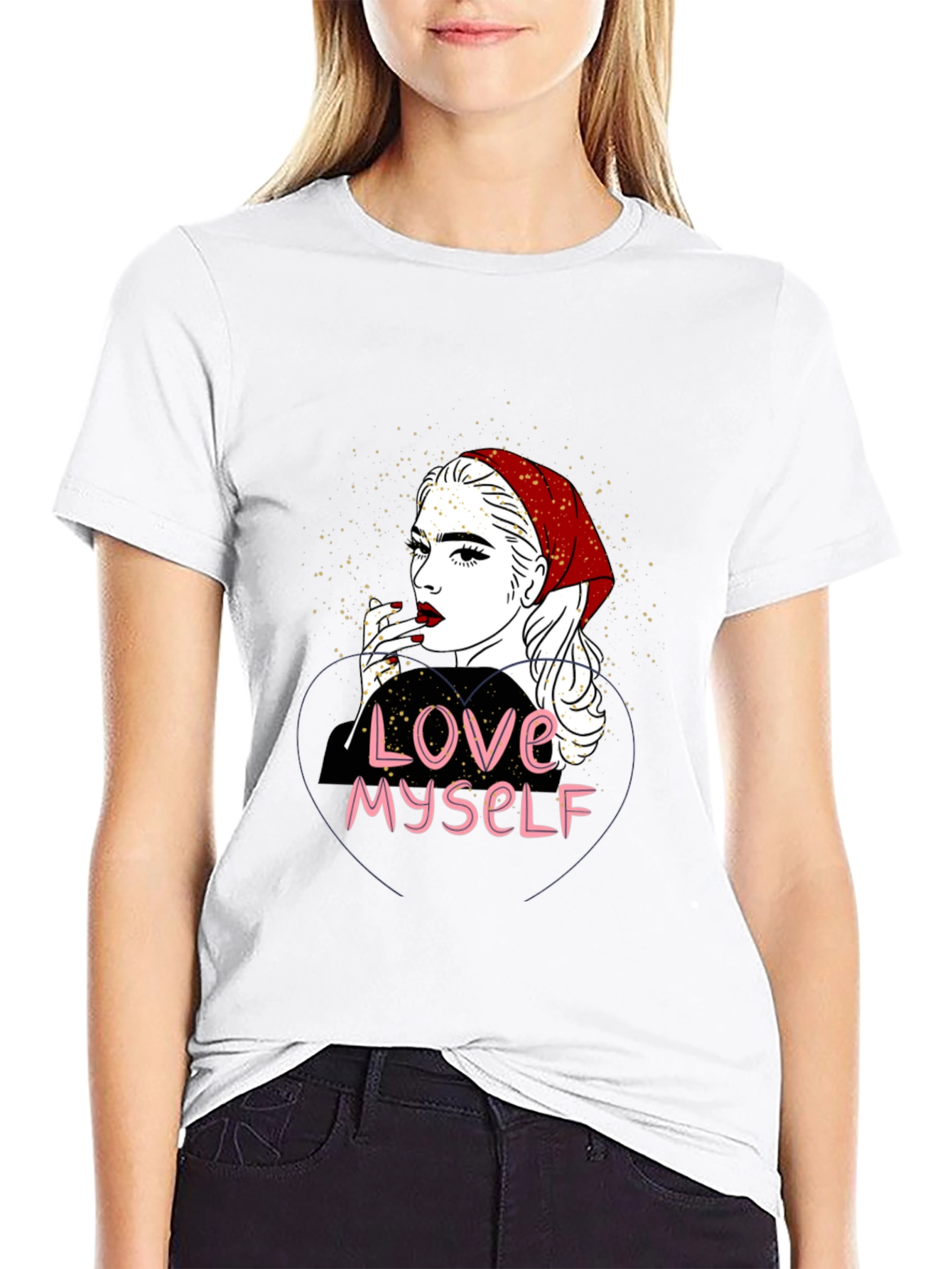 Love Myself Graphic Tee - Black Cotton T-Shirt