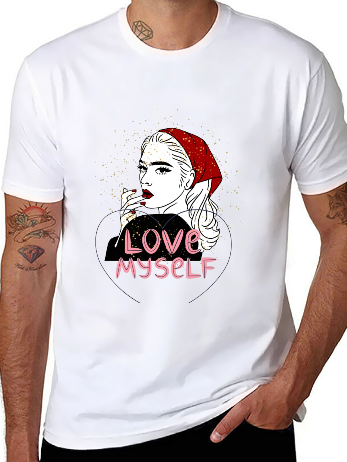 Love Myself Graphic Tee - Black Cotton T-Shirt