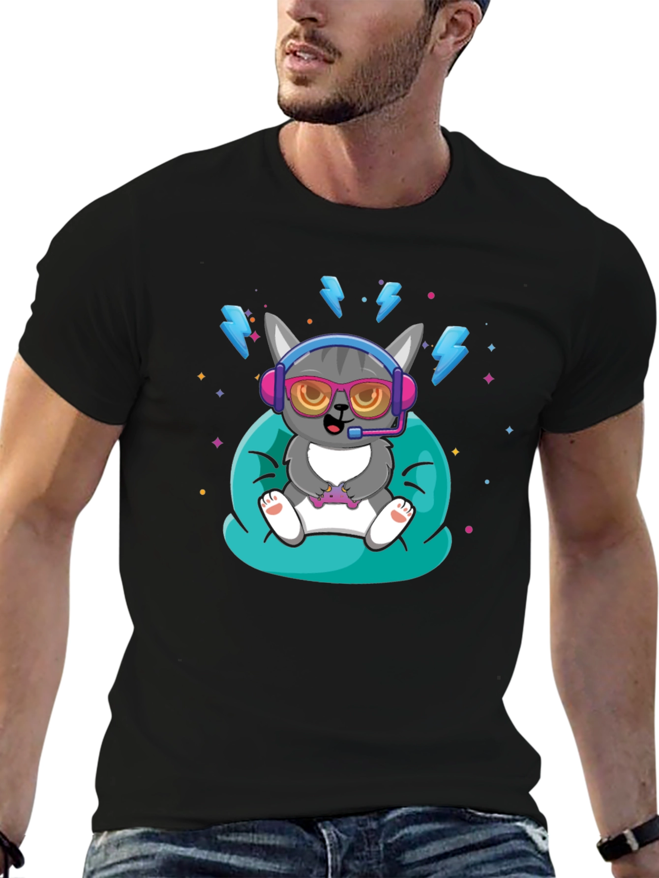 Gaming Cat T-Shirt - Gamer Style