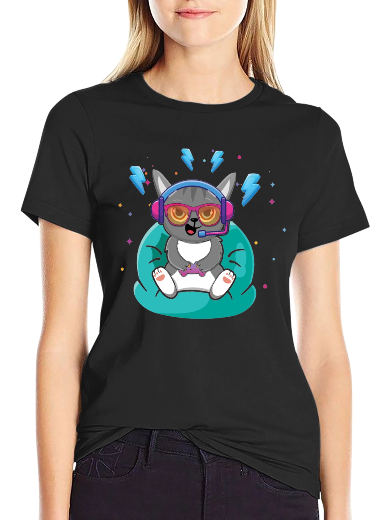 Gaming Cat T-Shirt - Gamer Style