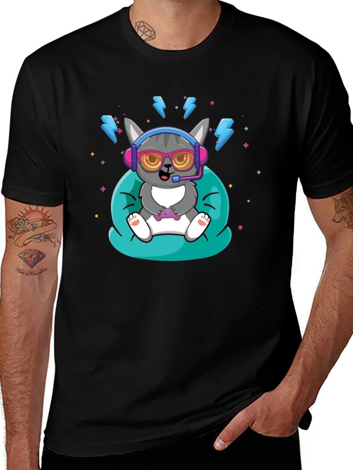 Gaming Cat T-Shirt - Gamer Style