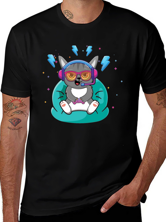 Gaming Cat T-Shirt - Gamer Style