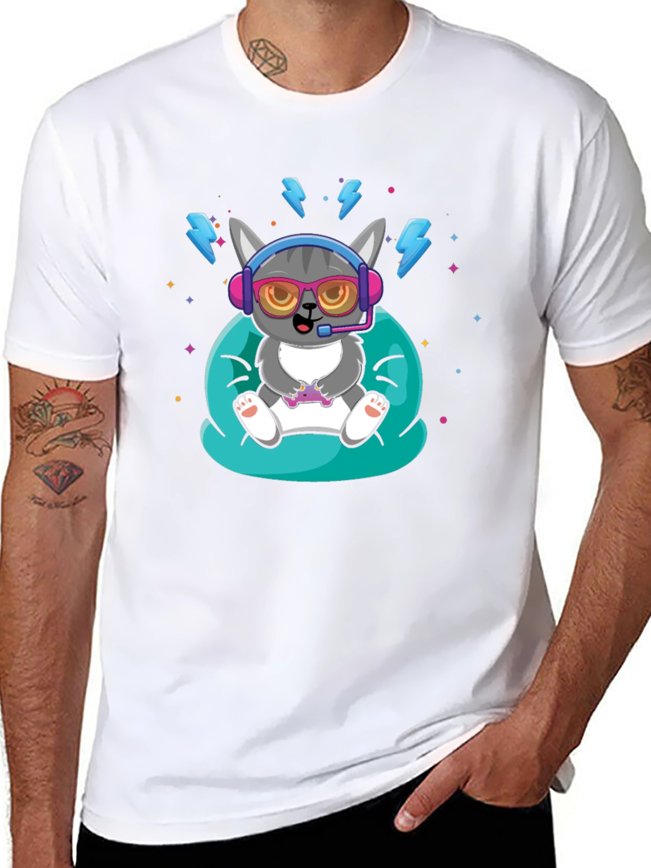 Gaming Cat T-Shirt - Gamer Style