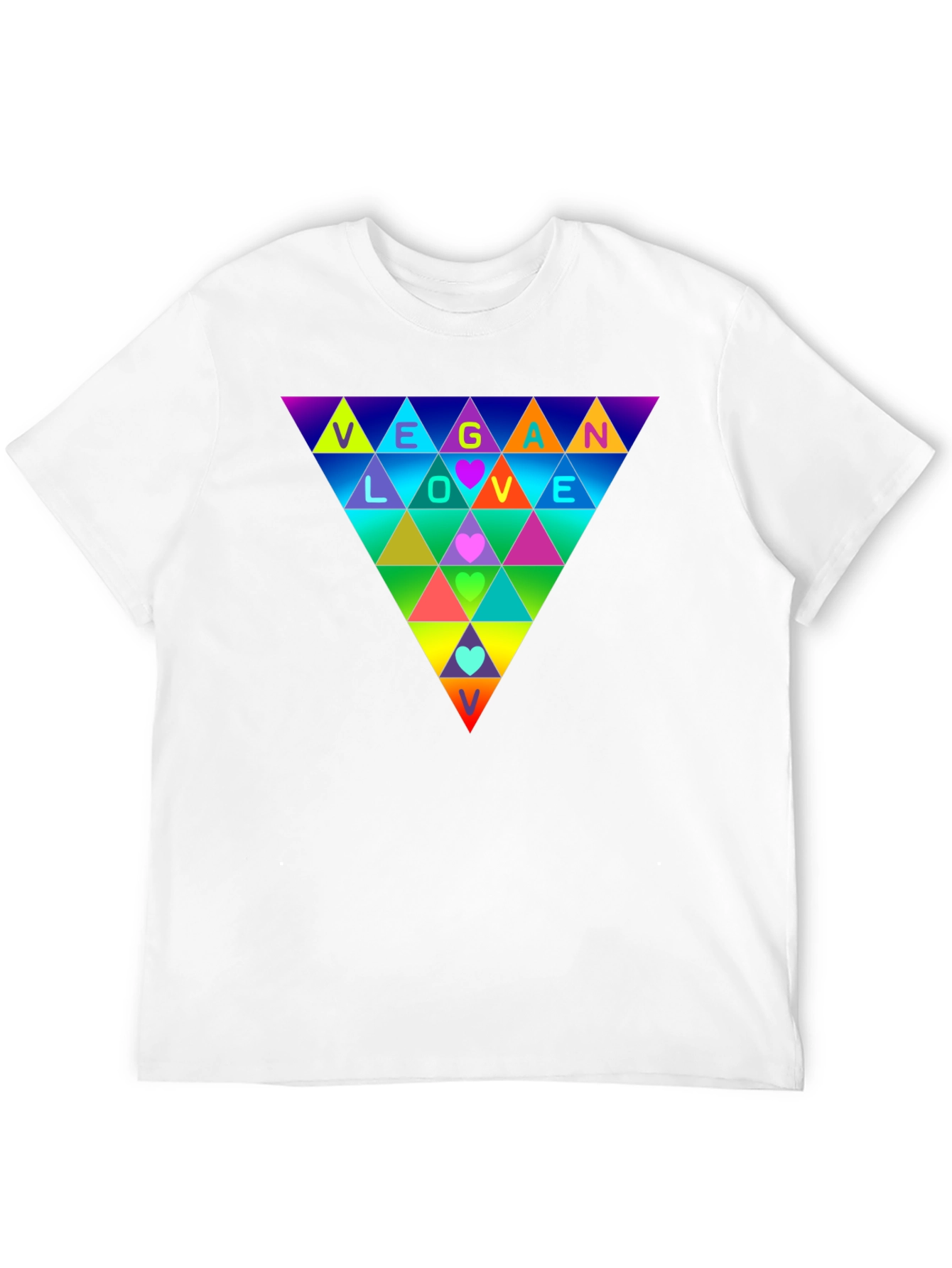 Vegan Love Rainbow Triangle T-Shirt