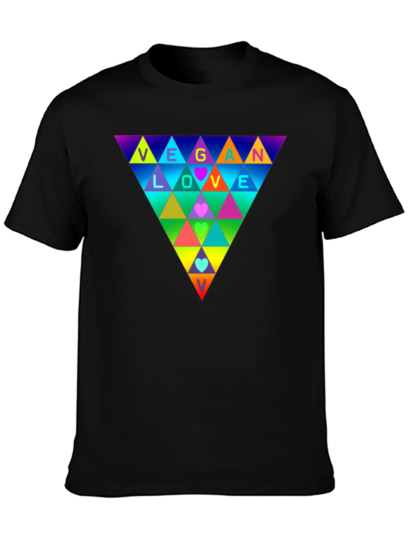 Vegan Love Rainbow Triangle T-Shirt