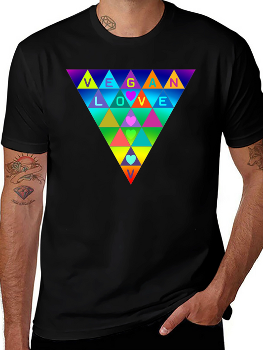 Vegan Love Rainbow Triangle T-Shirt