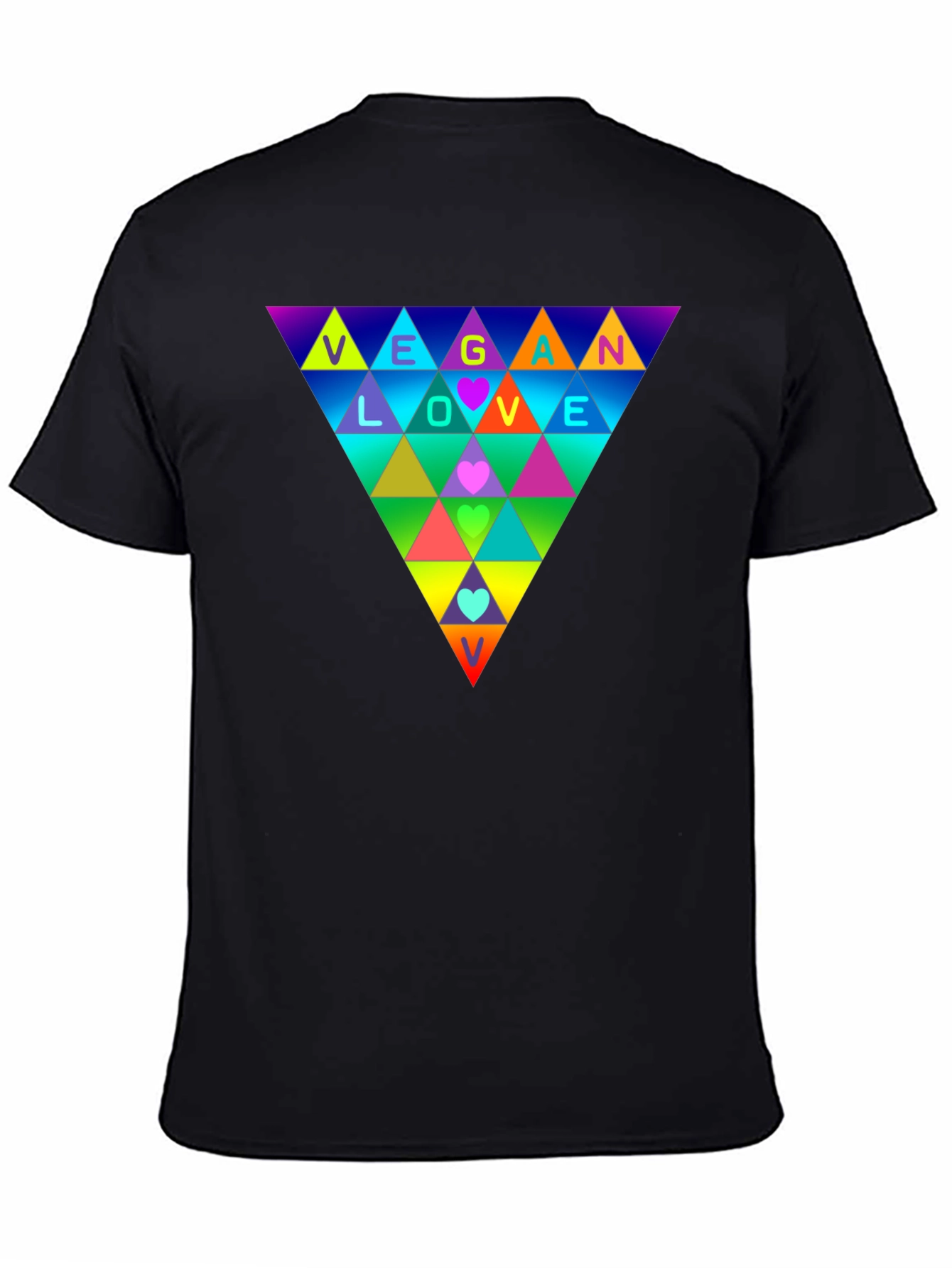 Vegan Love Rainbow Triangle T-Shirt