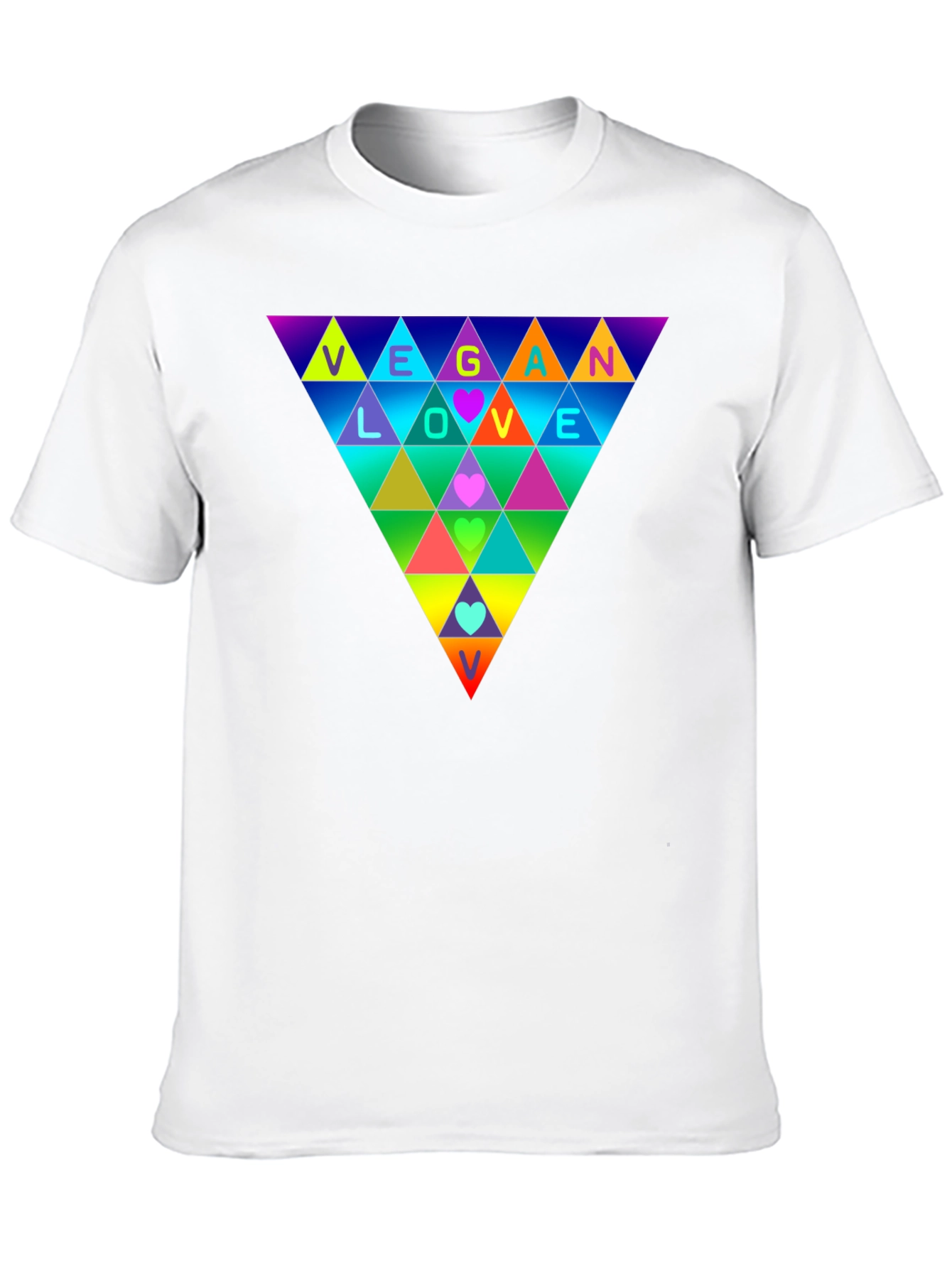 Vegan Love Rainbow Triangle T-Shirt