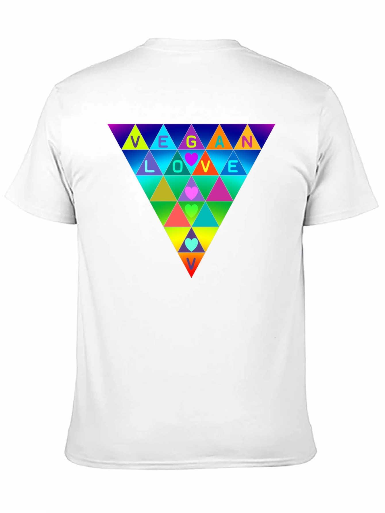 Vegan Love Rainbow Triangle T-Shirt