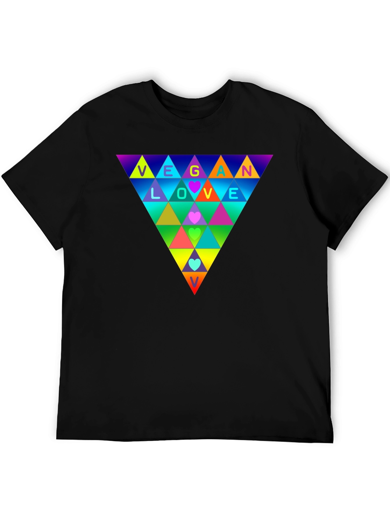 Vegan Love Rainbow Triangle T-Shirt