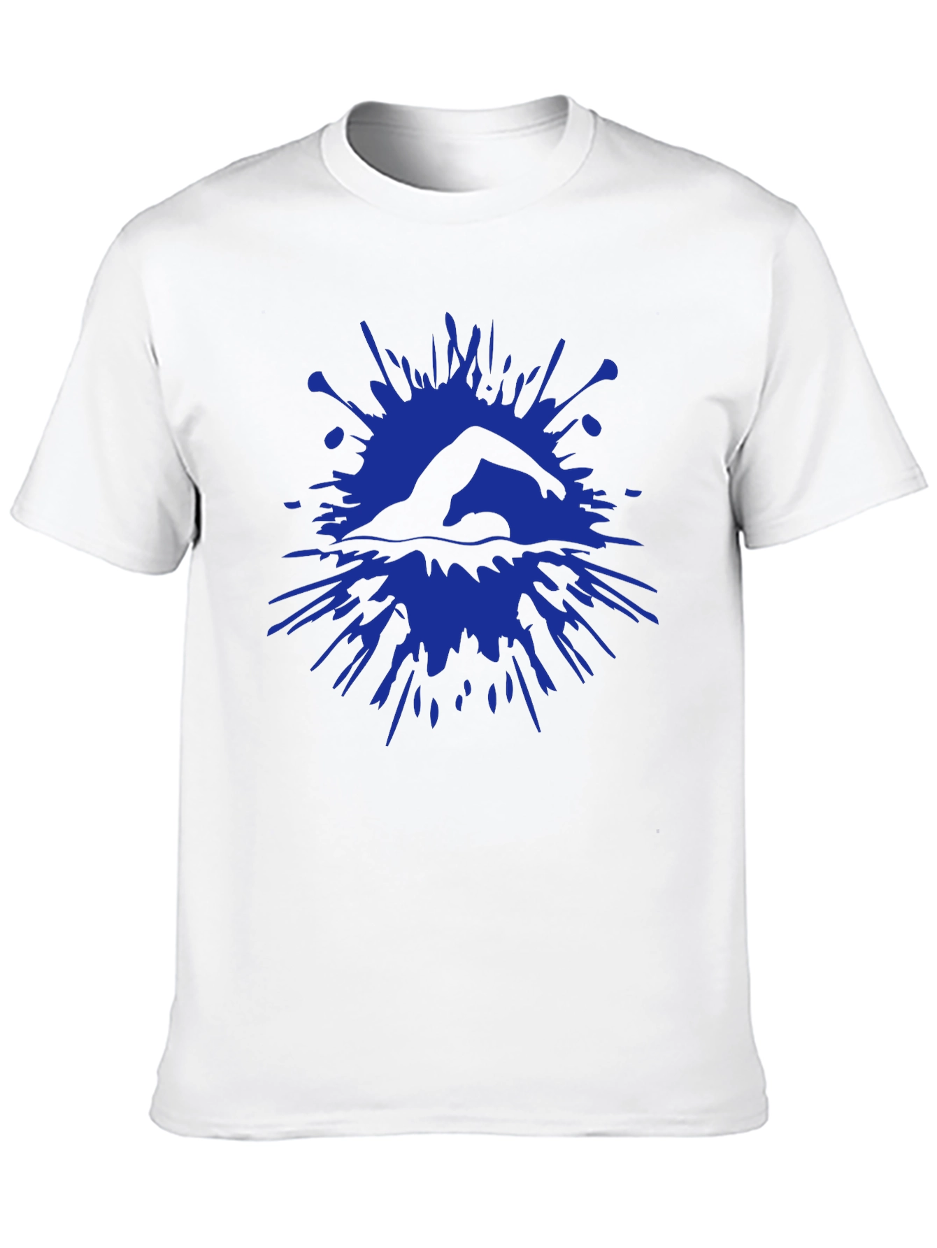 Swimmer Splash Graphic Tee - Black Cotton T-Shirt