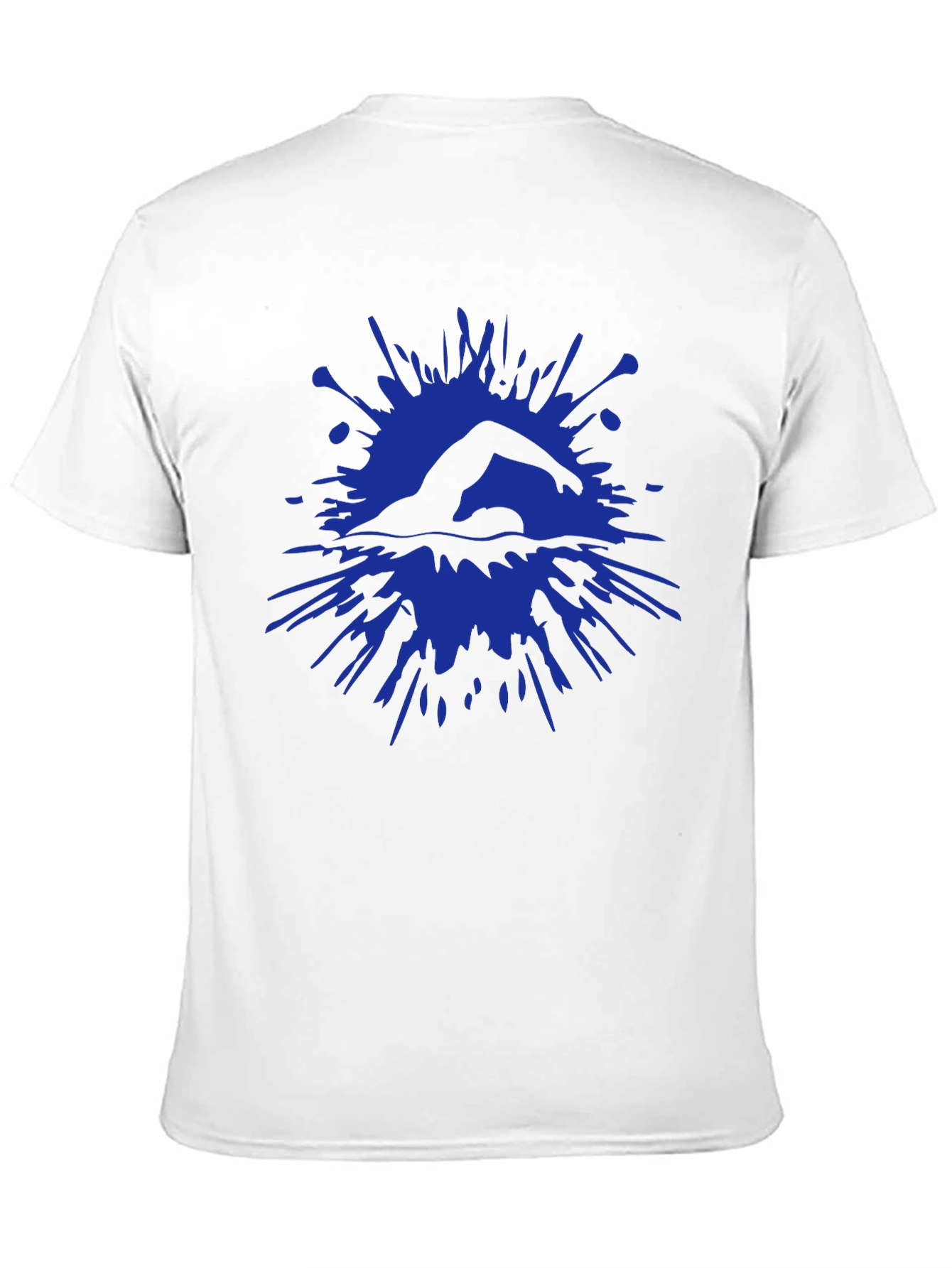 Swimmer Splash Graphic Tee - Black Cotton T-Shirt