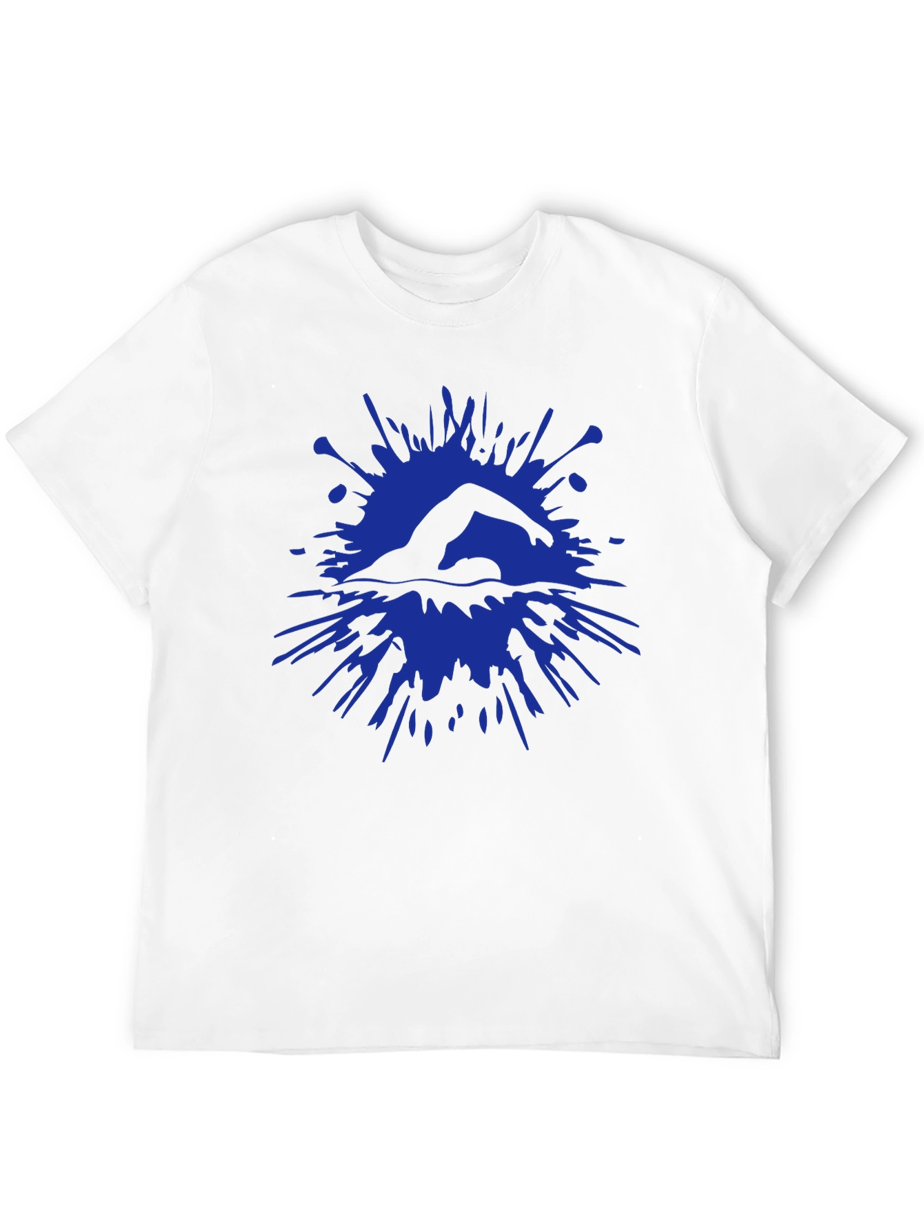 Swimmer Splash Graphic Tee - Black Cotton T-Shirt