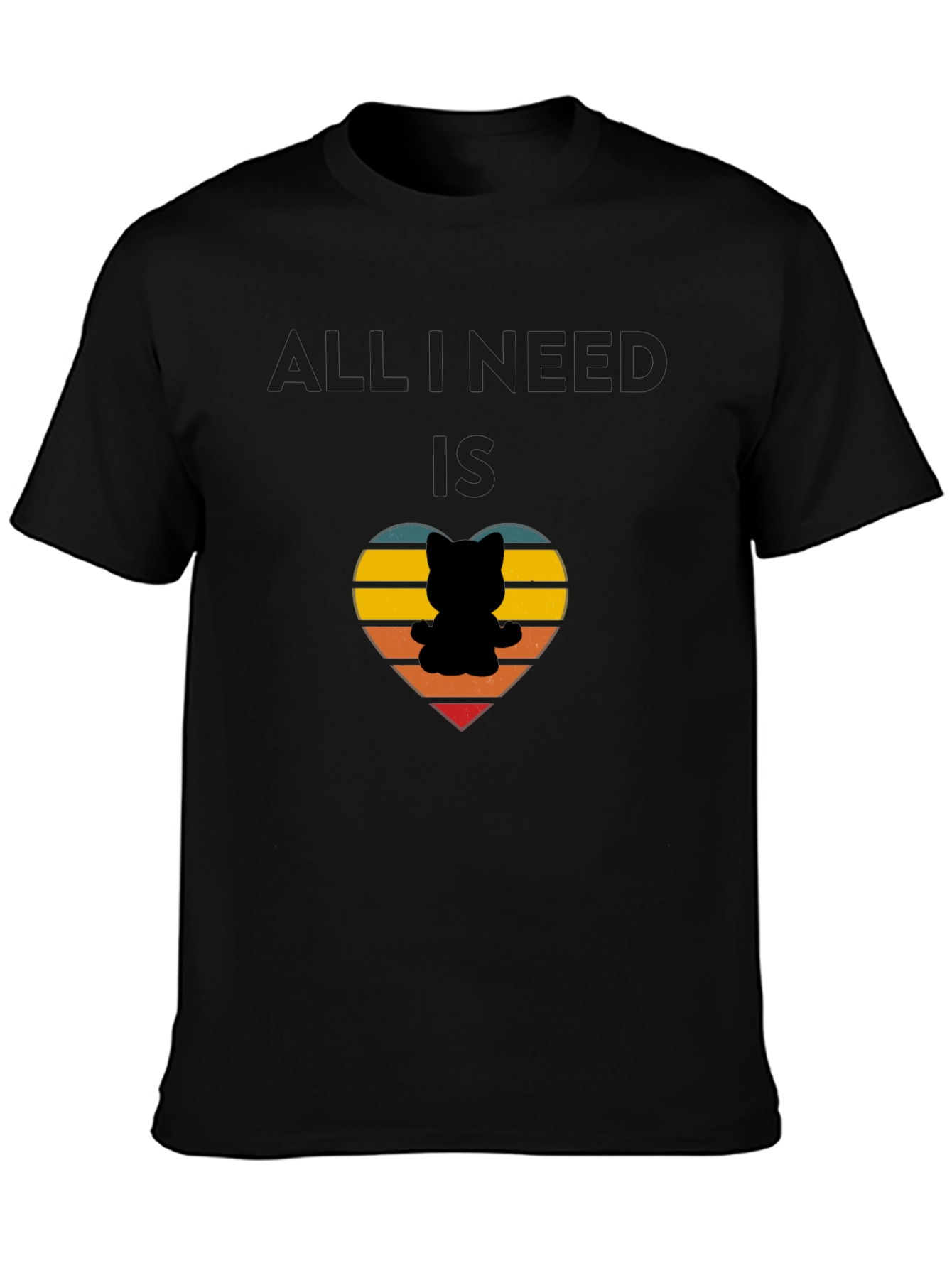All I Need Is Cats Retro Heart T-Shirt