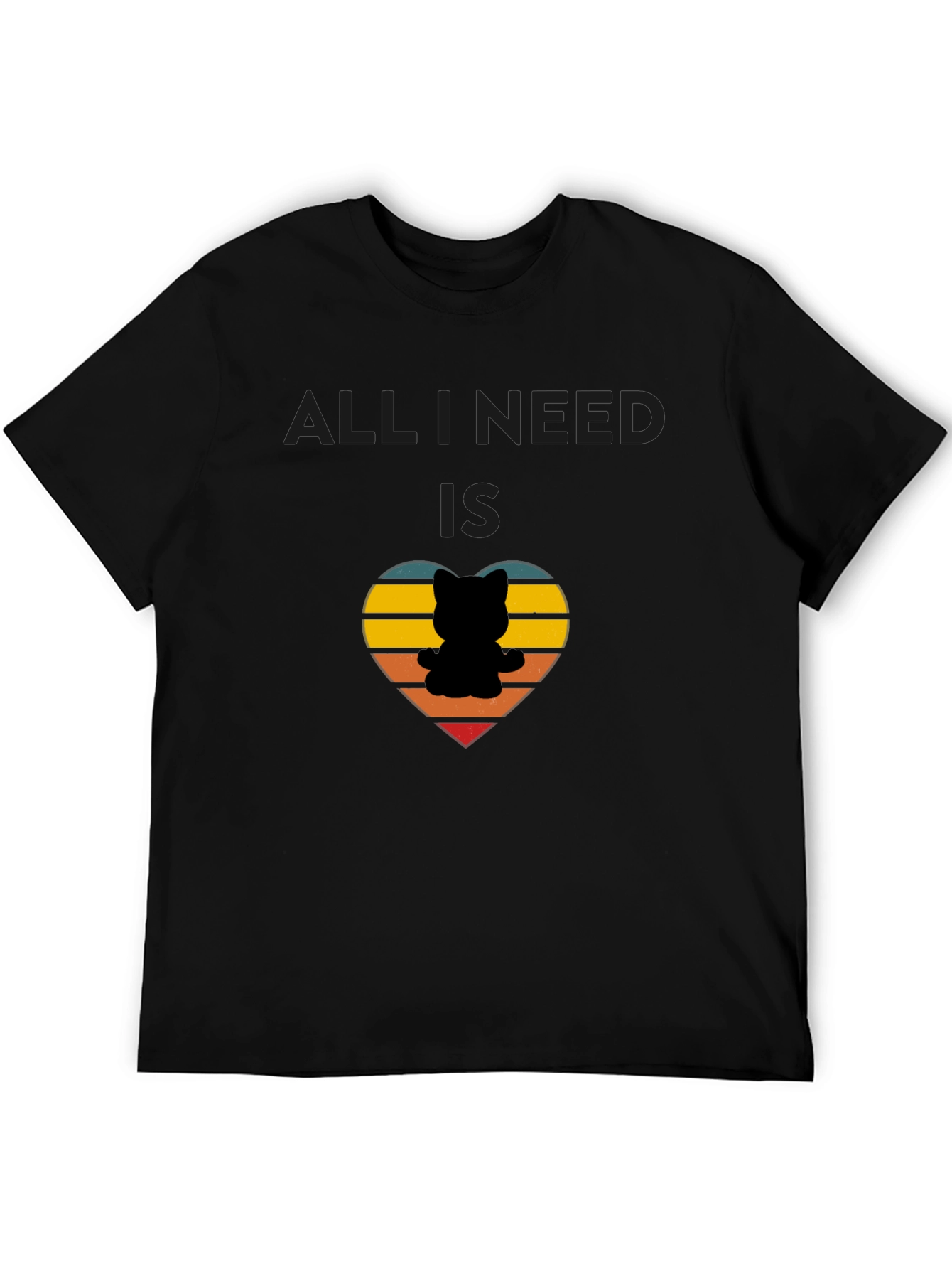 All I Need Is Cats Retro Heart T-Shirt
