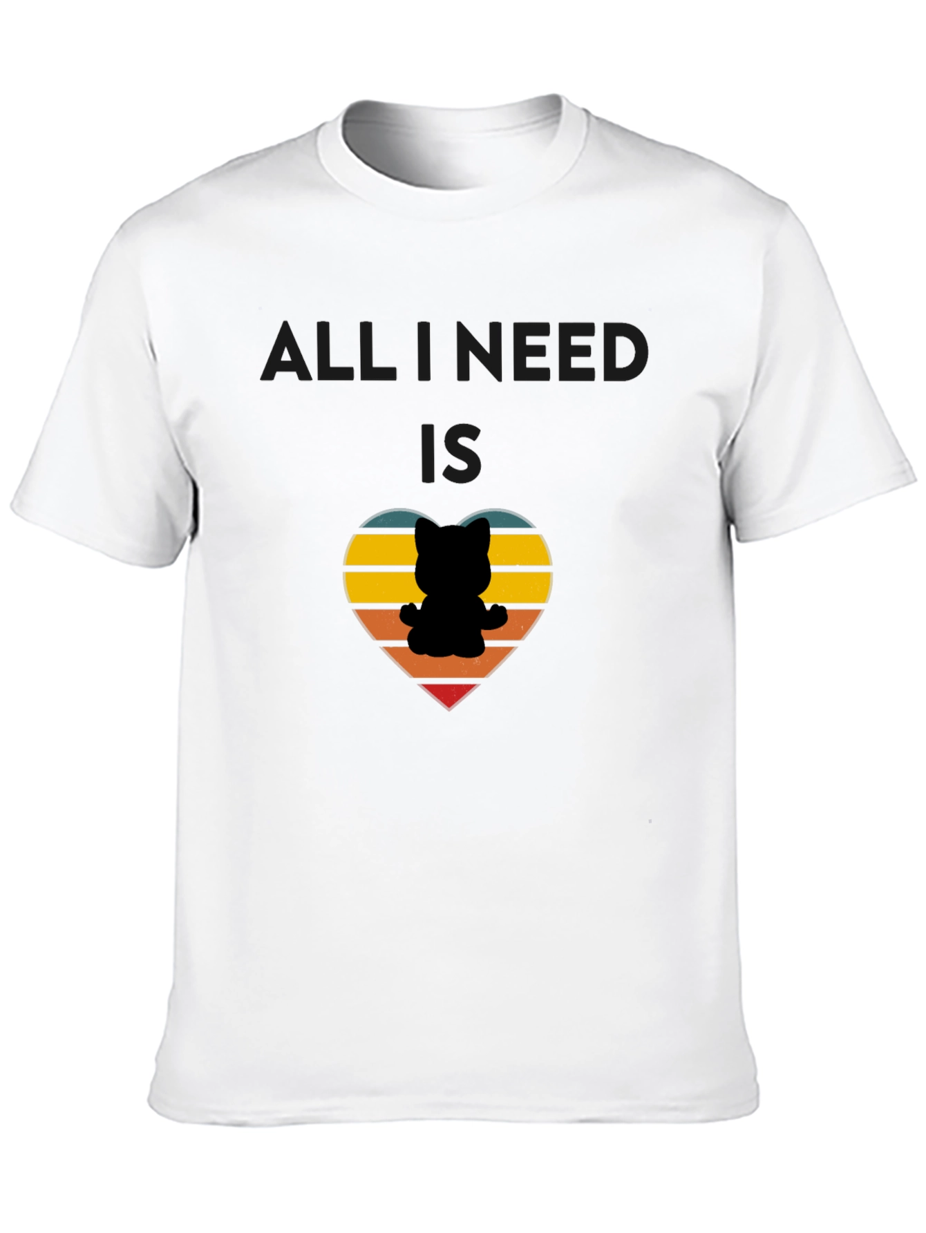 All I Need Is Cats Retro Heart T-Shirt