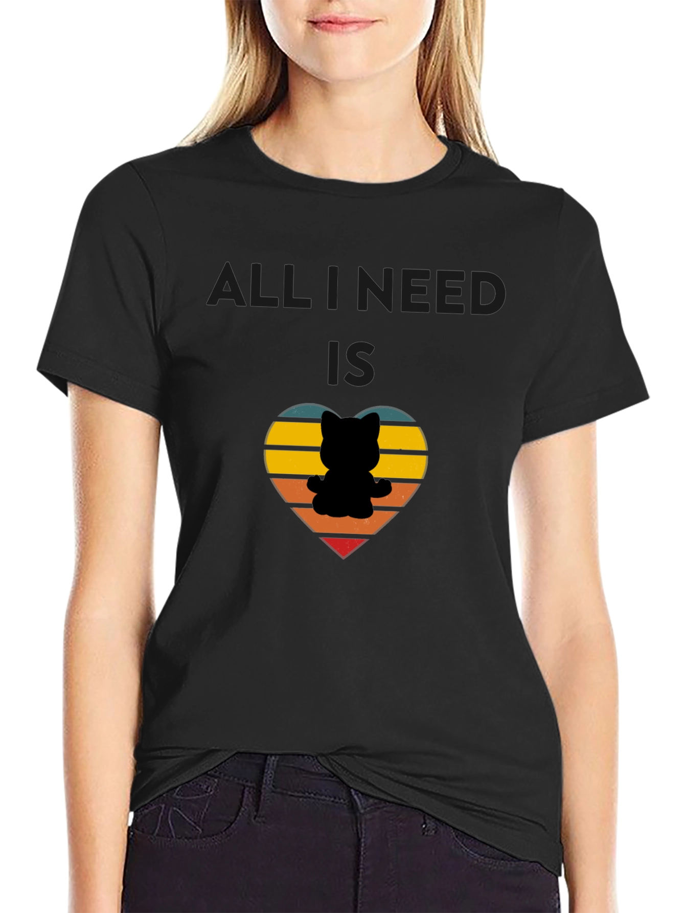 All I Need Is Cats Retro Heart T-Shirt