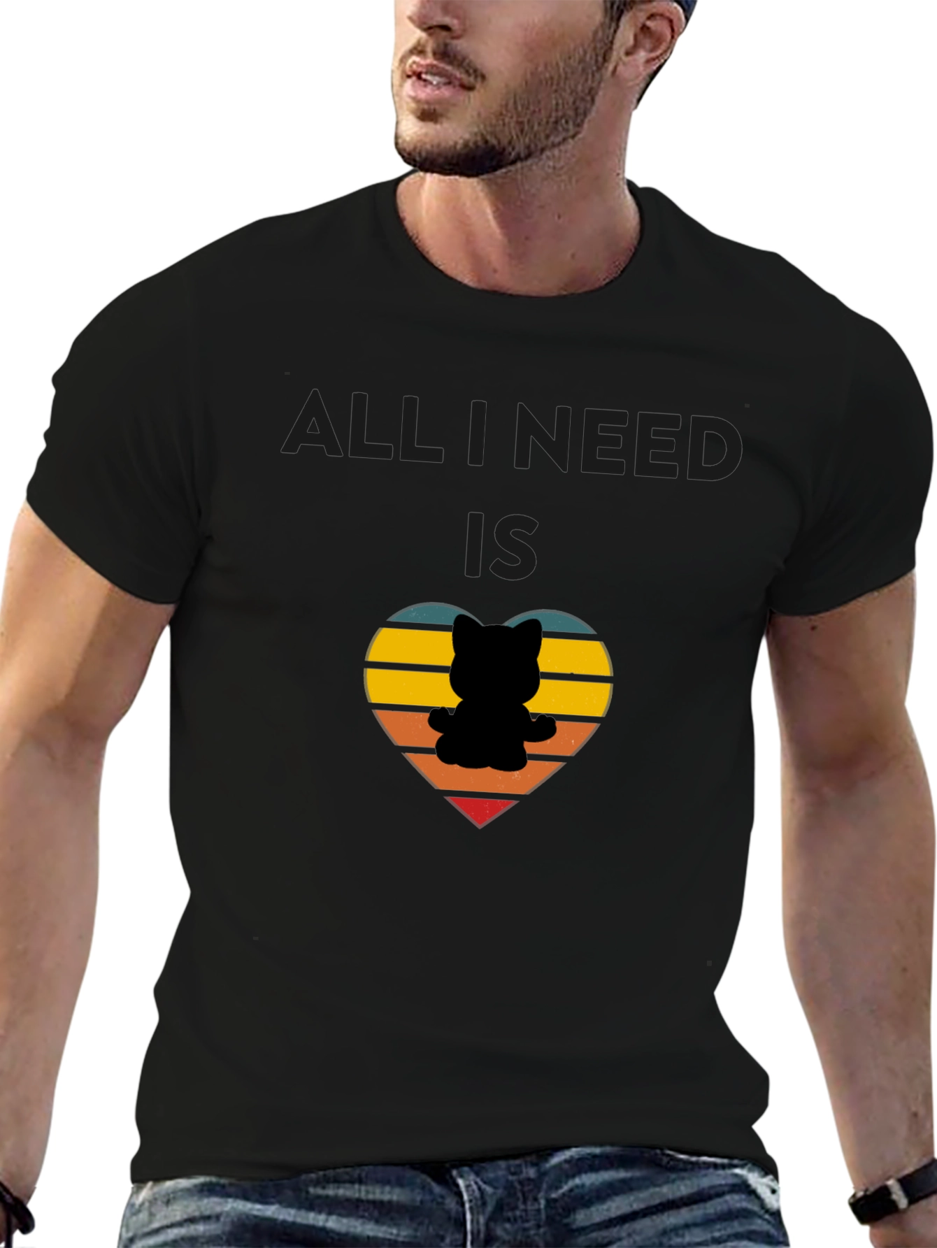 All I Need Is Cats Retro Heart T-Shirt