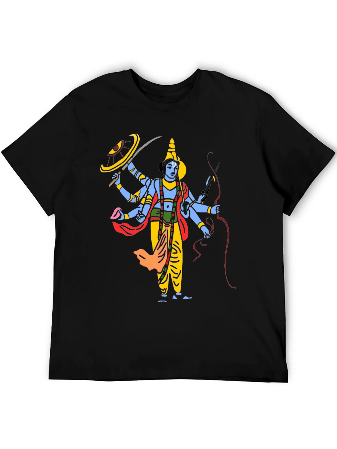 Krishna Graphic Print Black T-Shirt