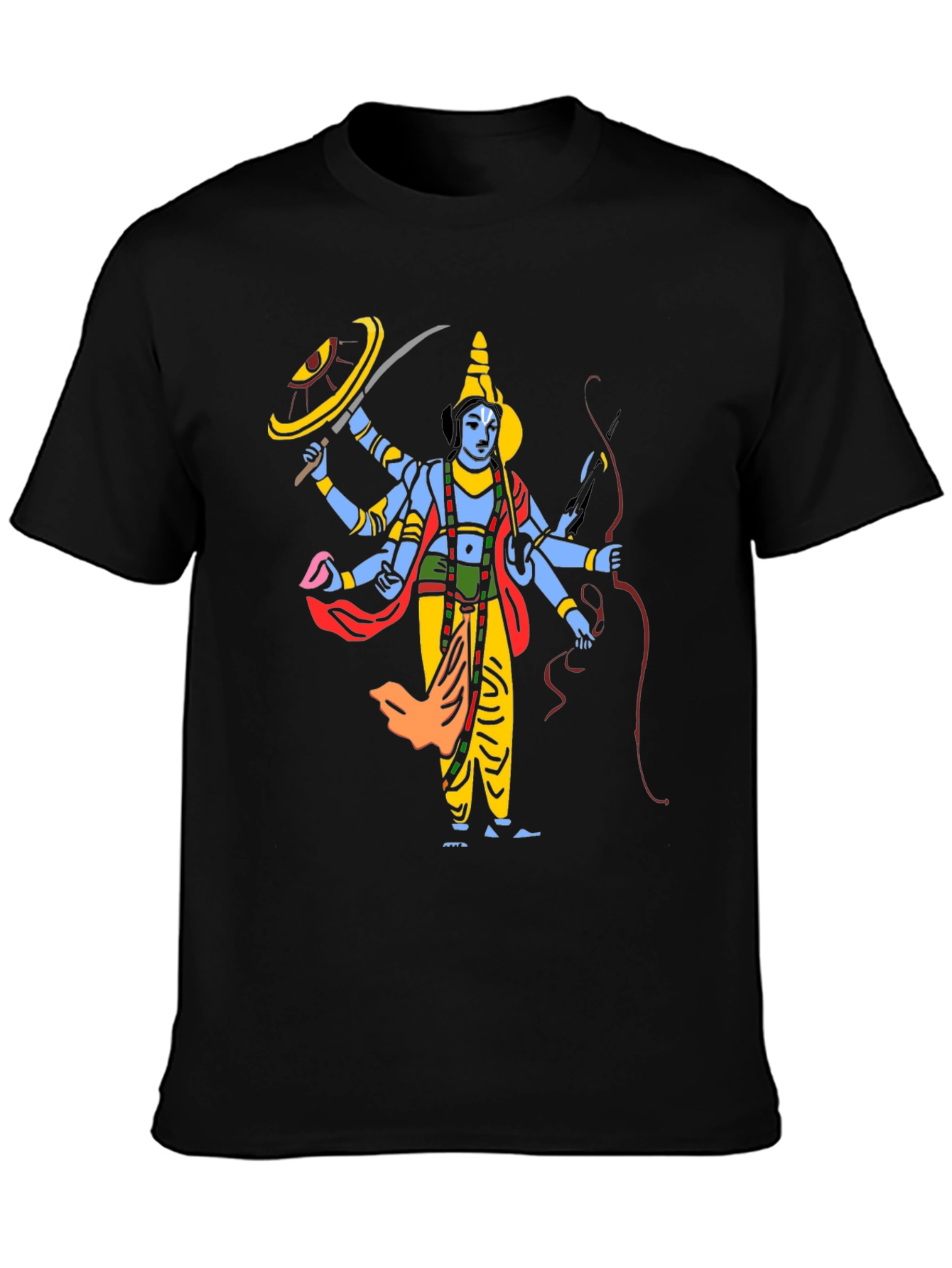 Krishna Graphic Print Black T-Shirt