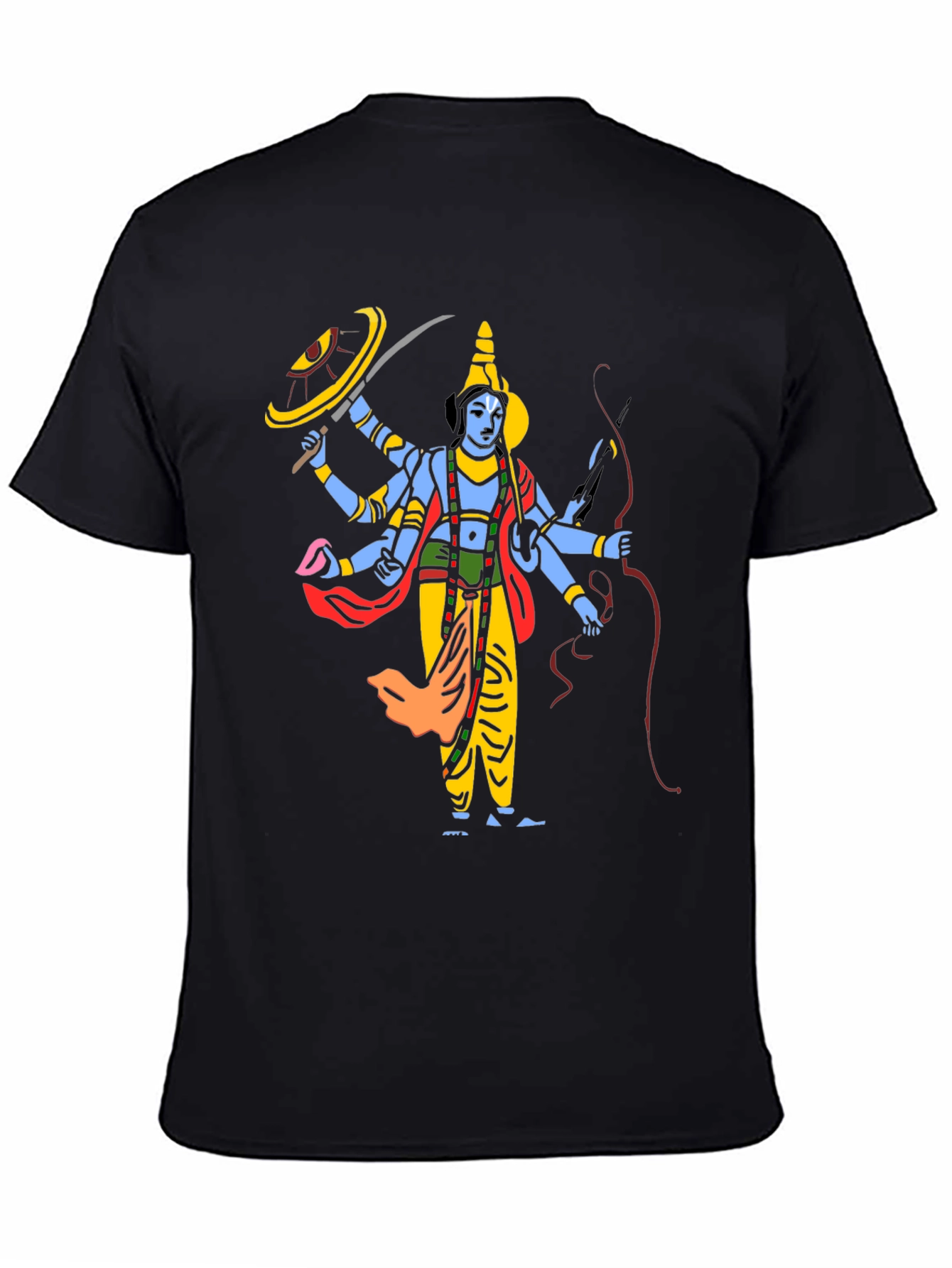 Krishna Graphic Print Black T-Shirt
