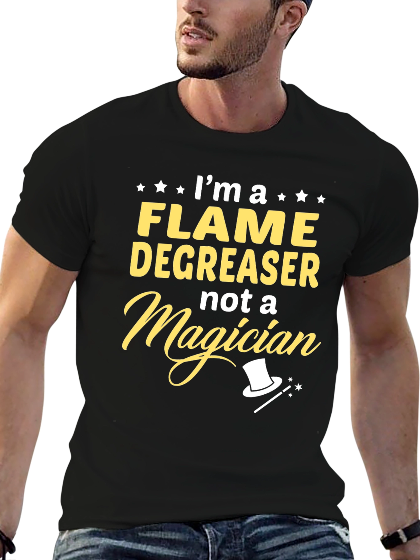 Flame Degreaser T-Shirt - Not a Magician Funny Tee