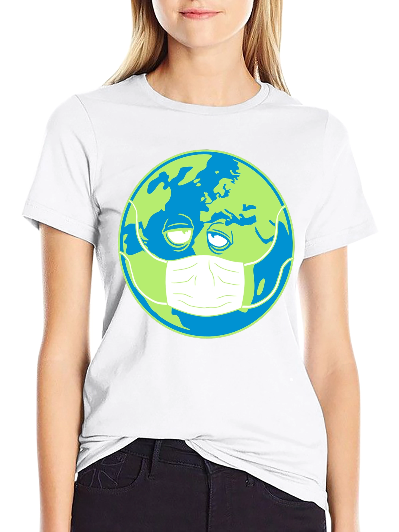 Earth Wearing Mask Graphic Tee