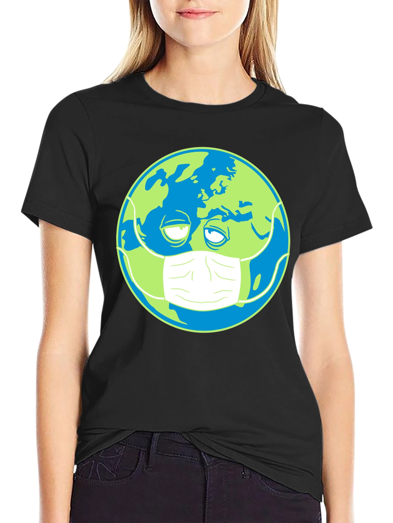Earth Wearing Mask Graphic Tee