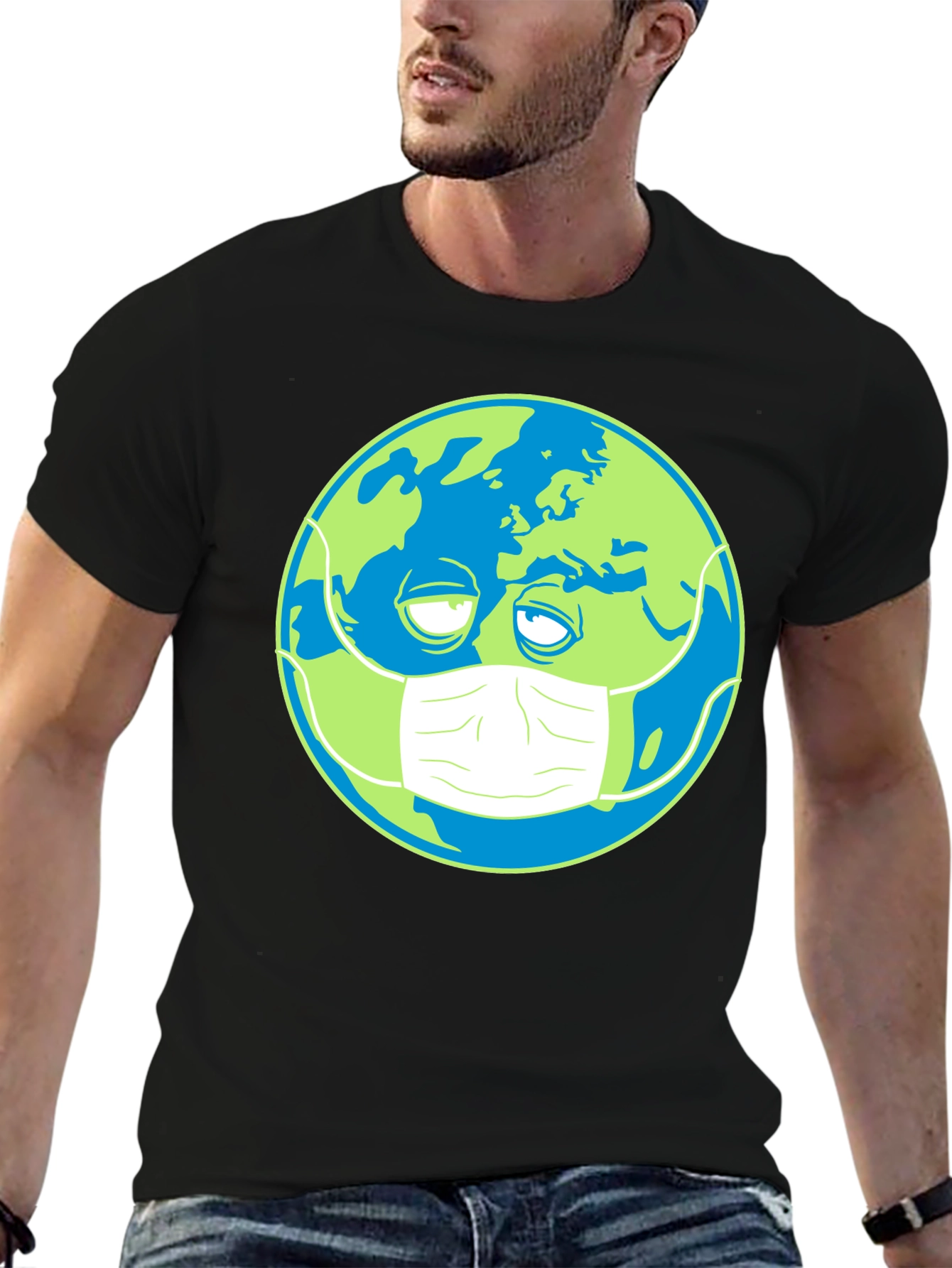 Earth Wearing Mask Graphic Tee