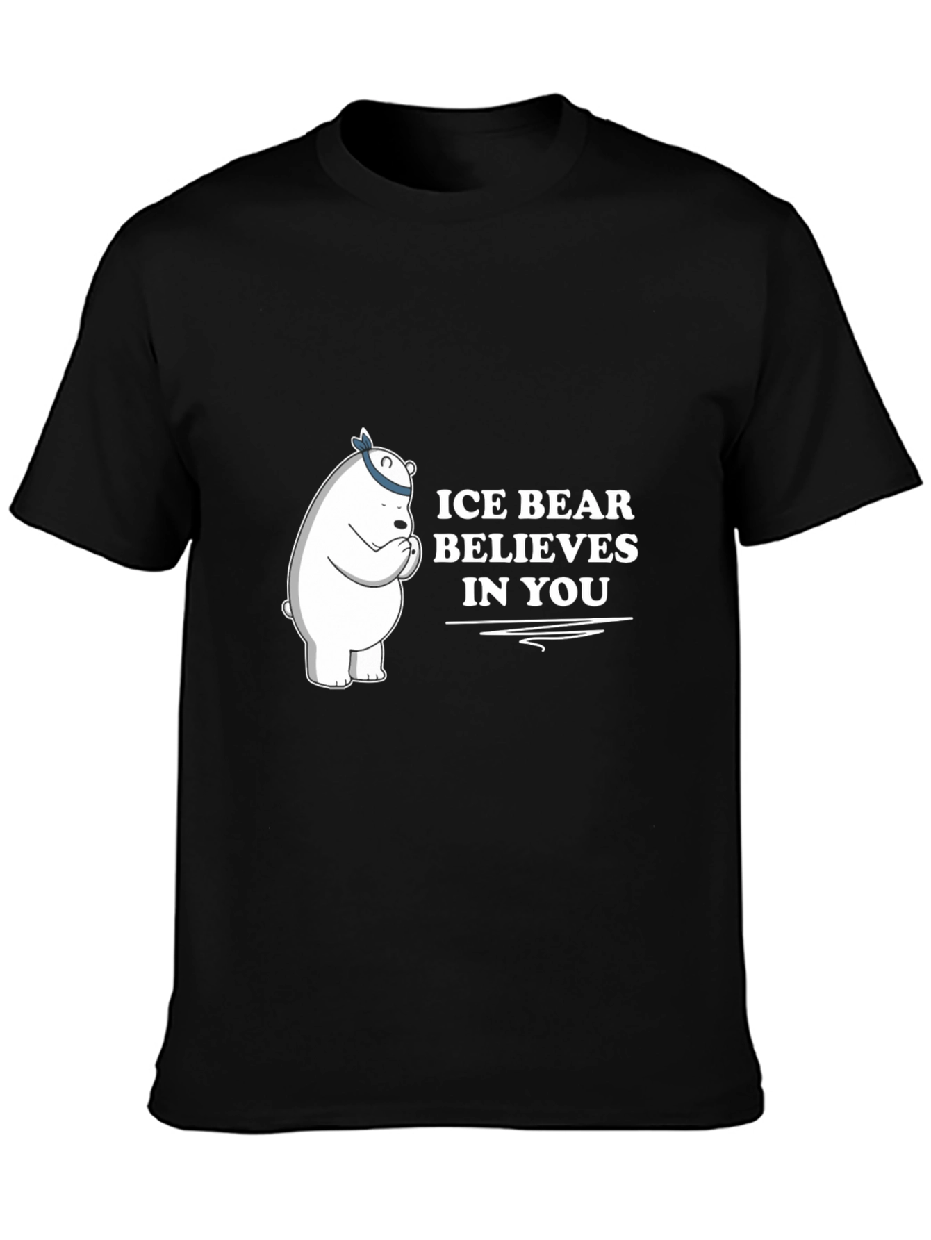 Ice Bear Believes In You Graphic Tee - Black