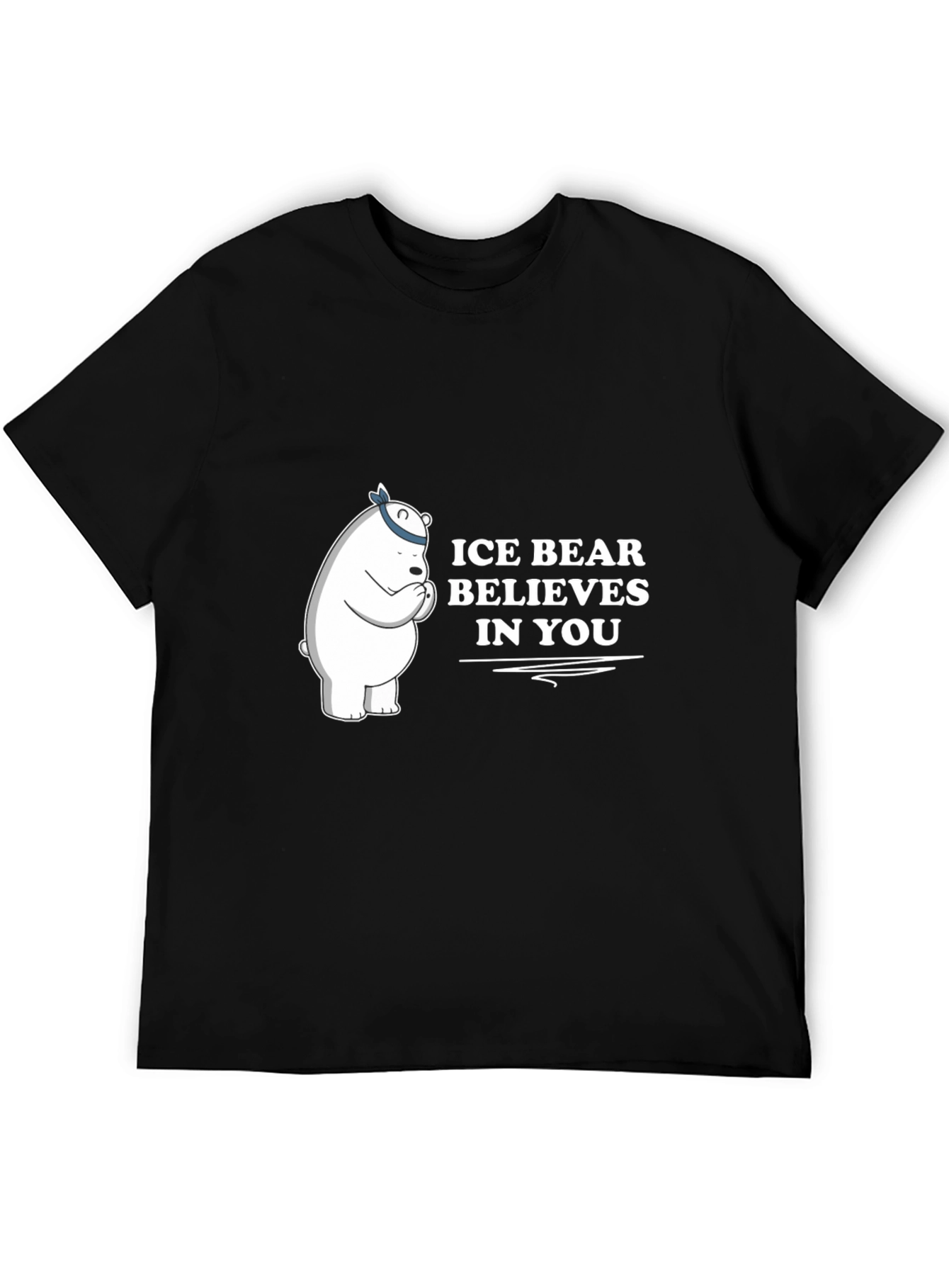 Ice Bear Believes In You Graphic Tee - Black