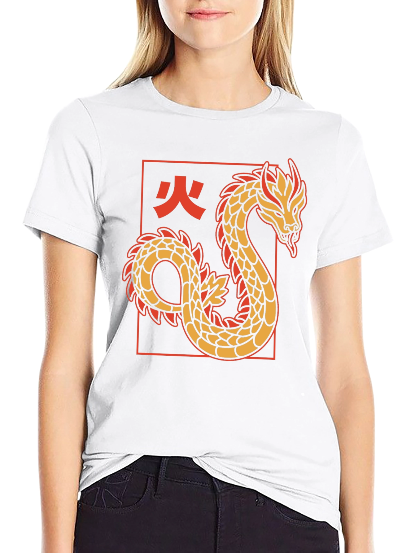 Dragon Graphic Tee - Black Cotton T-Shirt