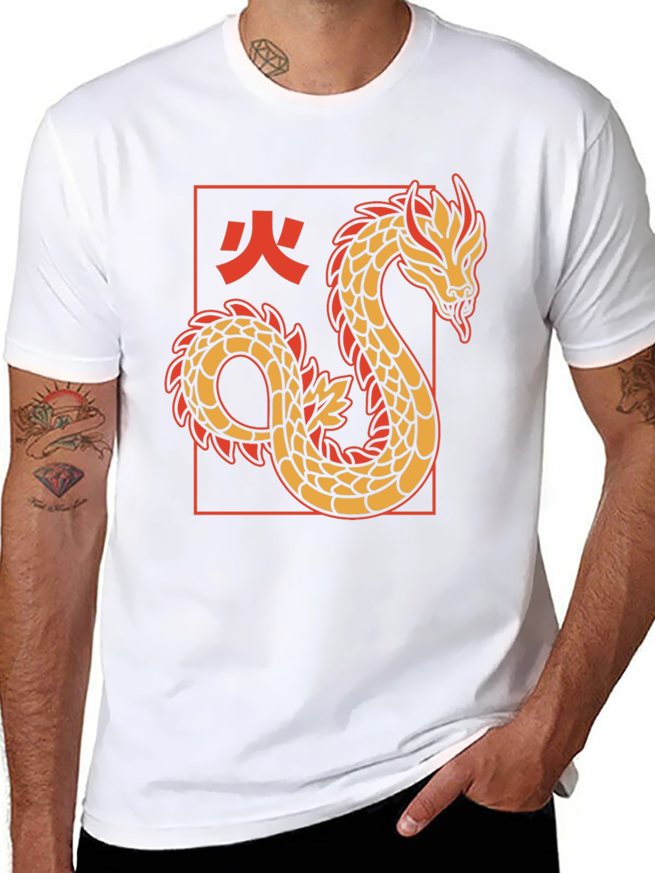 Dragon Graphic Tee - Black Cotton T-Shirt