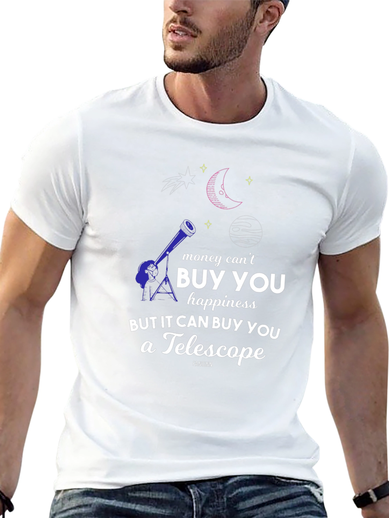 Telescope & Space Graphic T-Shirt - Buy Happiness!