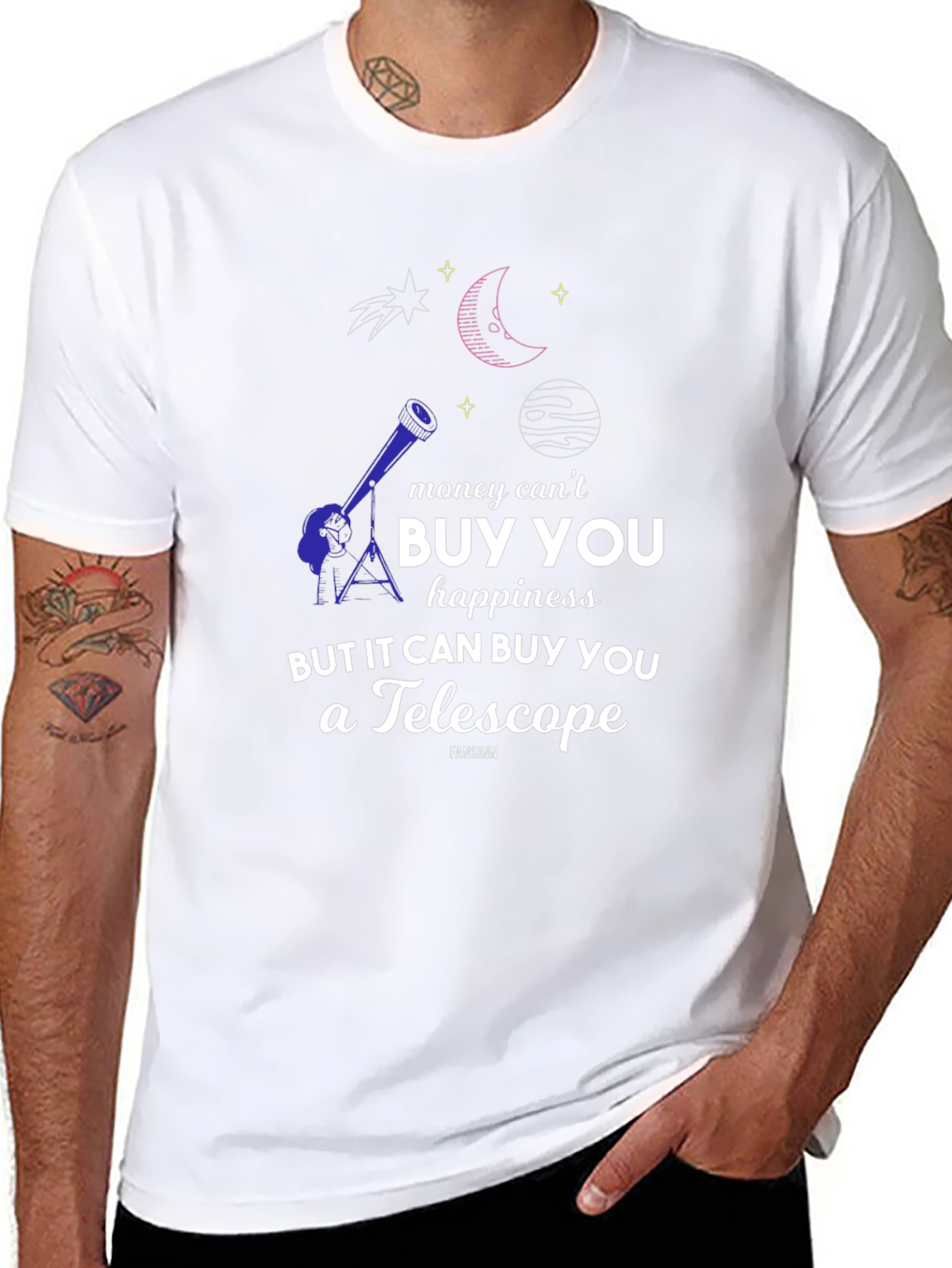 Telescope & Space Graphic T-Shirt - Buy Happiness!