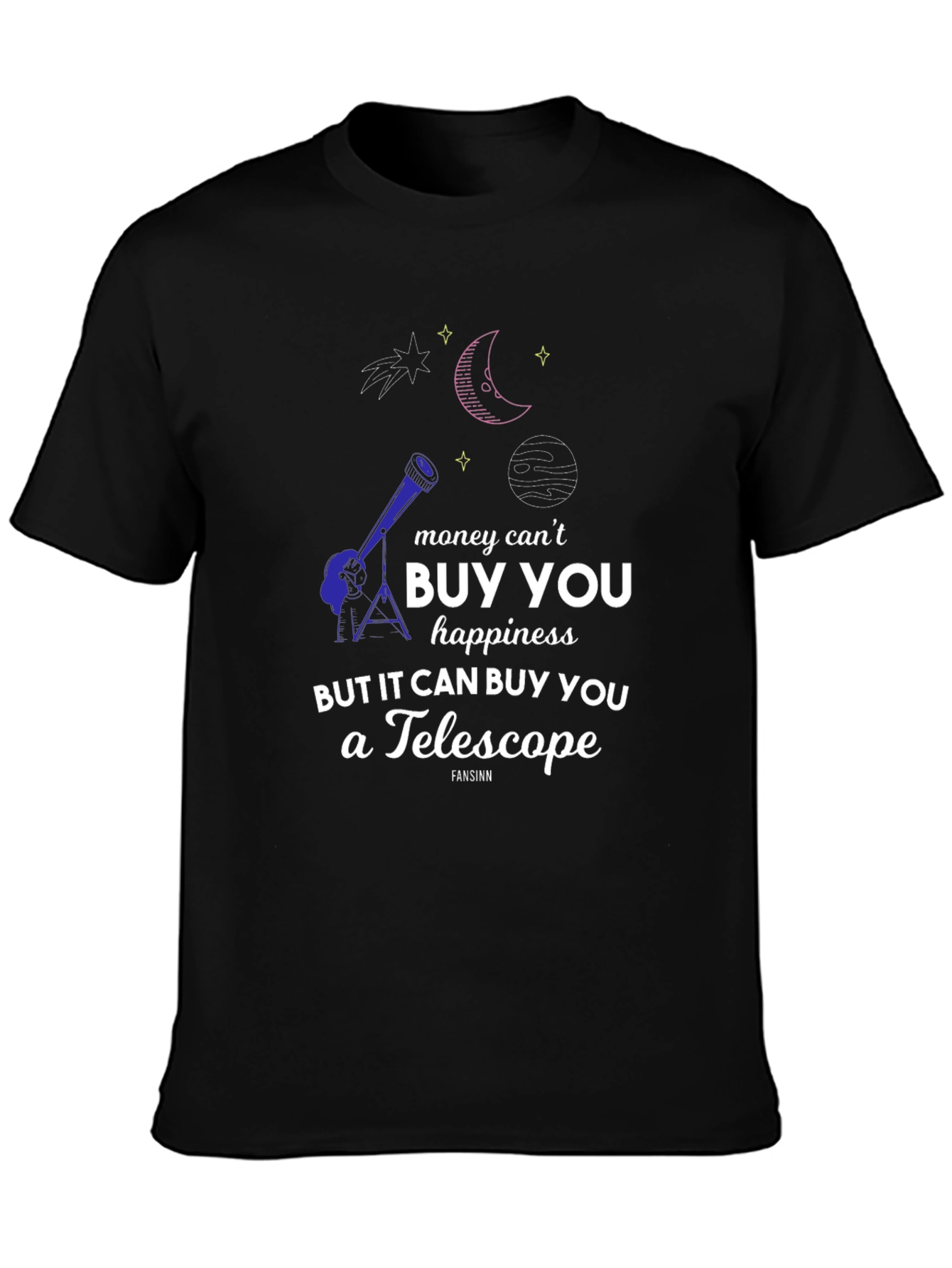 Telescope & Space Graphic T-Shirt - Buy Happiness!