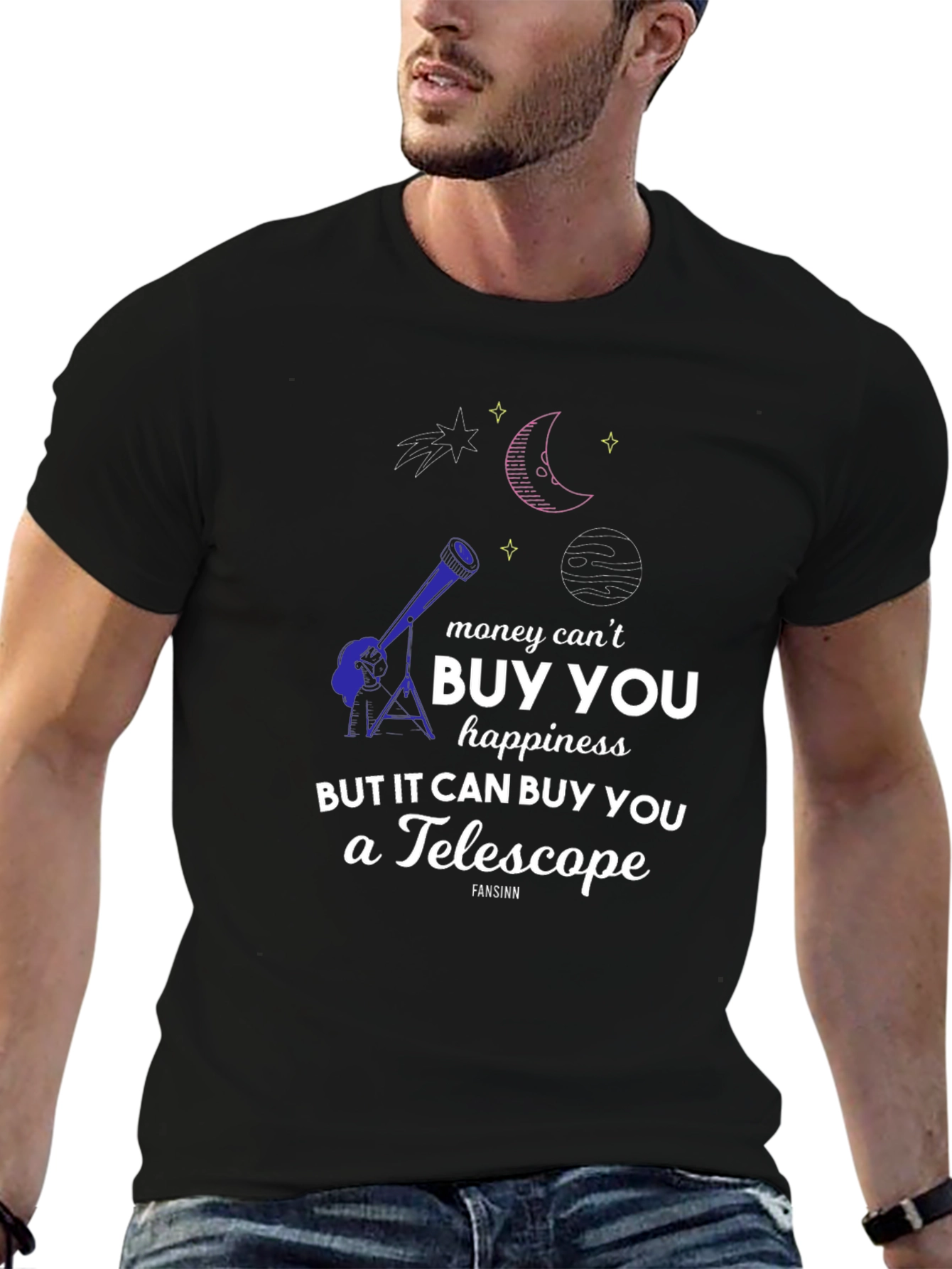 Telescope & Space Graphic T-Shirt - Buy Happiness!