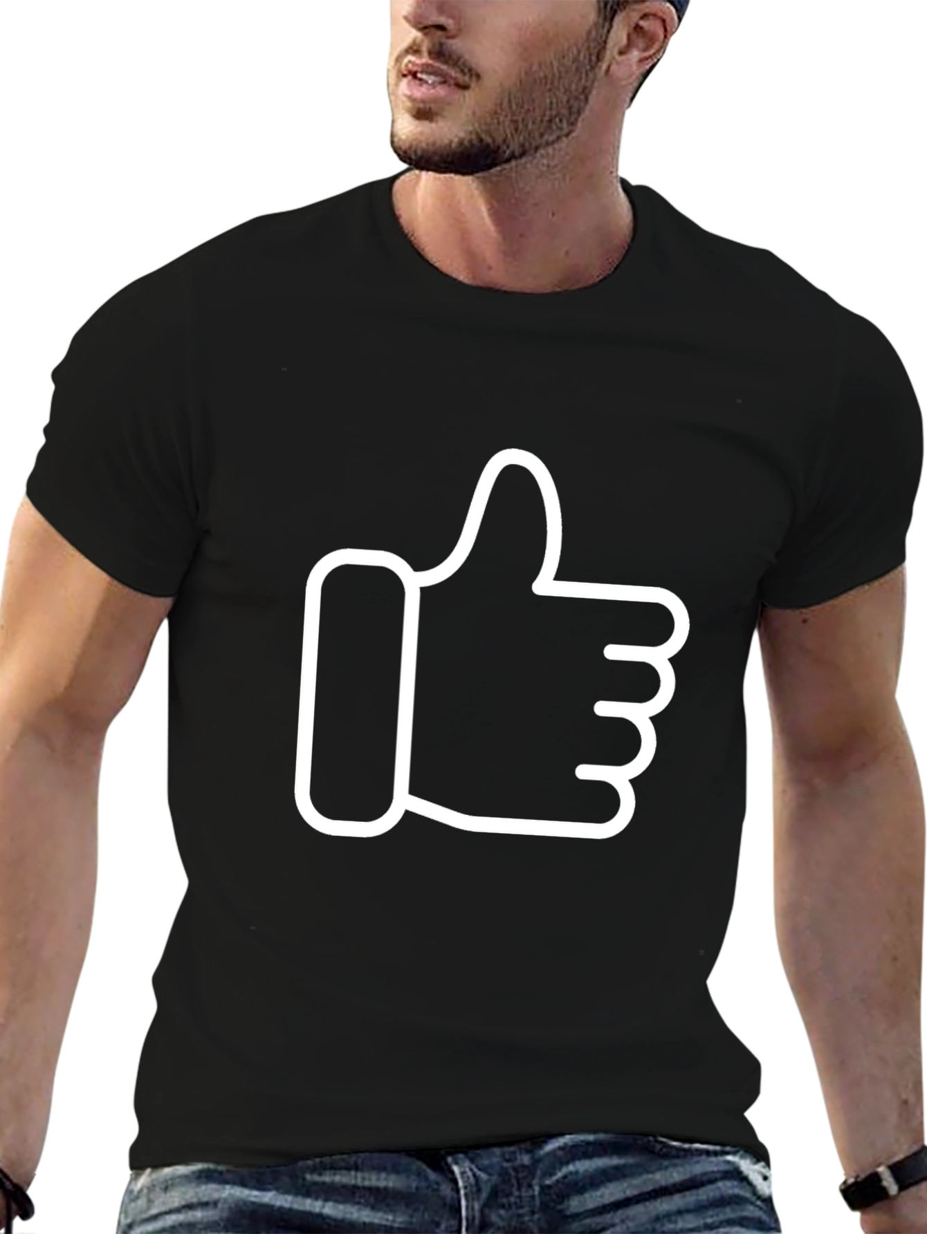 Black Thumbs Up Graphic Tee