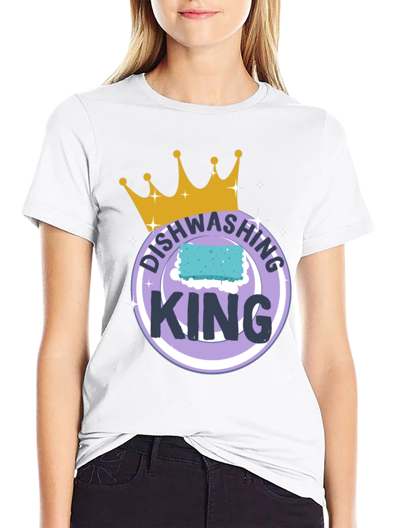 Dishwashing King T-Shirt Funny Cleaning Tee
