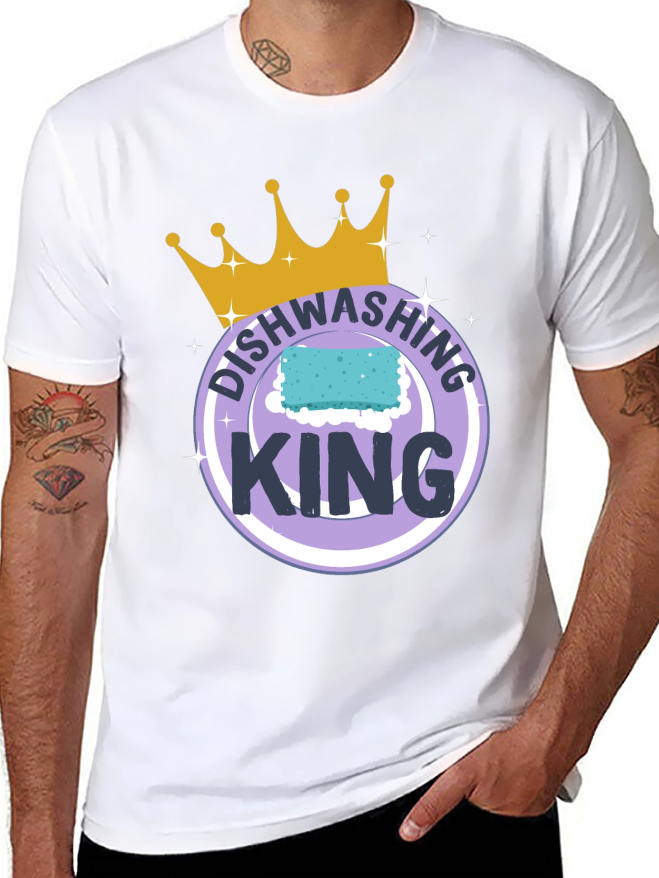 Dishwashing King T-Shirt Funny Cleaning Tee